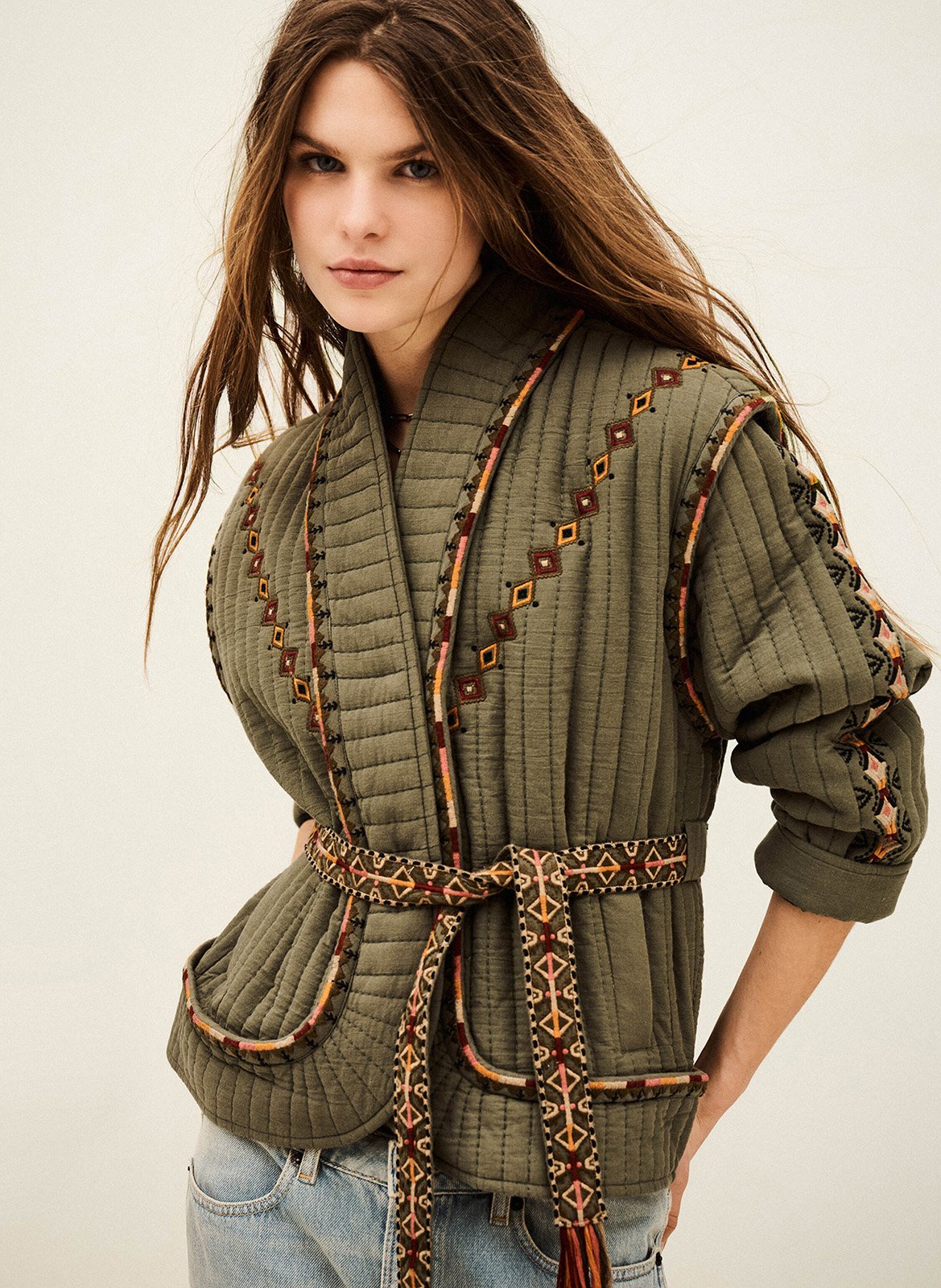 Veste col châle en coton BA&SH