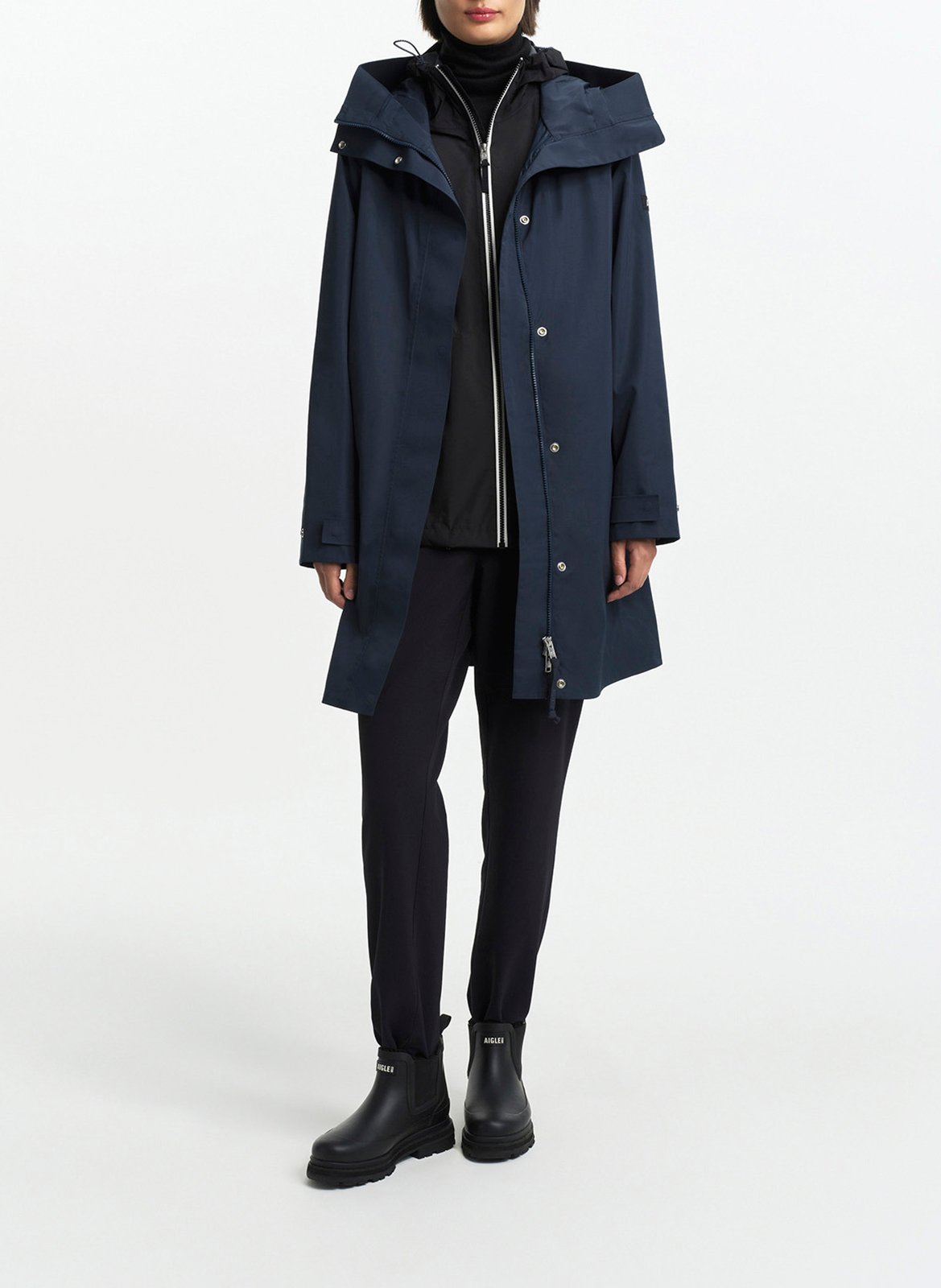 Parka met ruime capuchon in effen kleur AIGLE Blauw