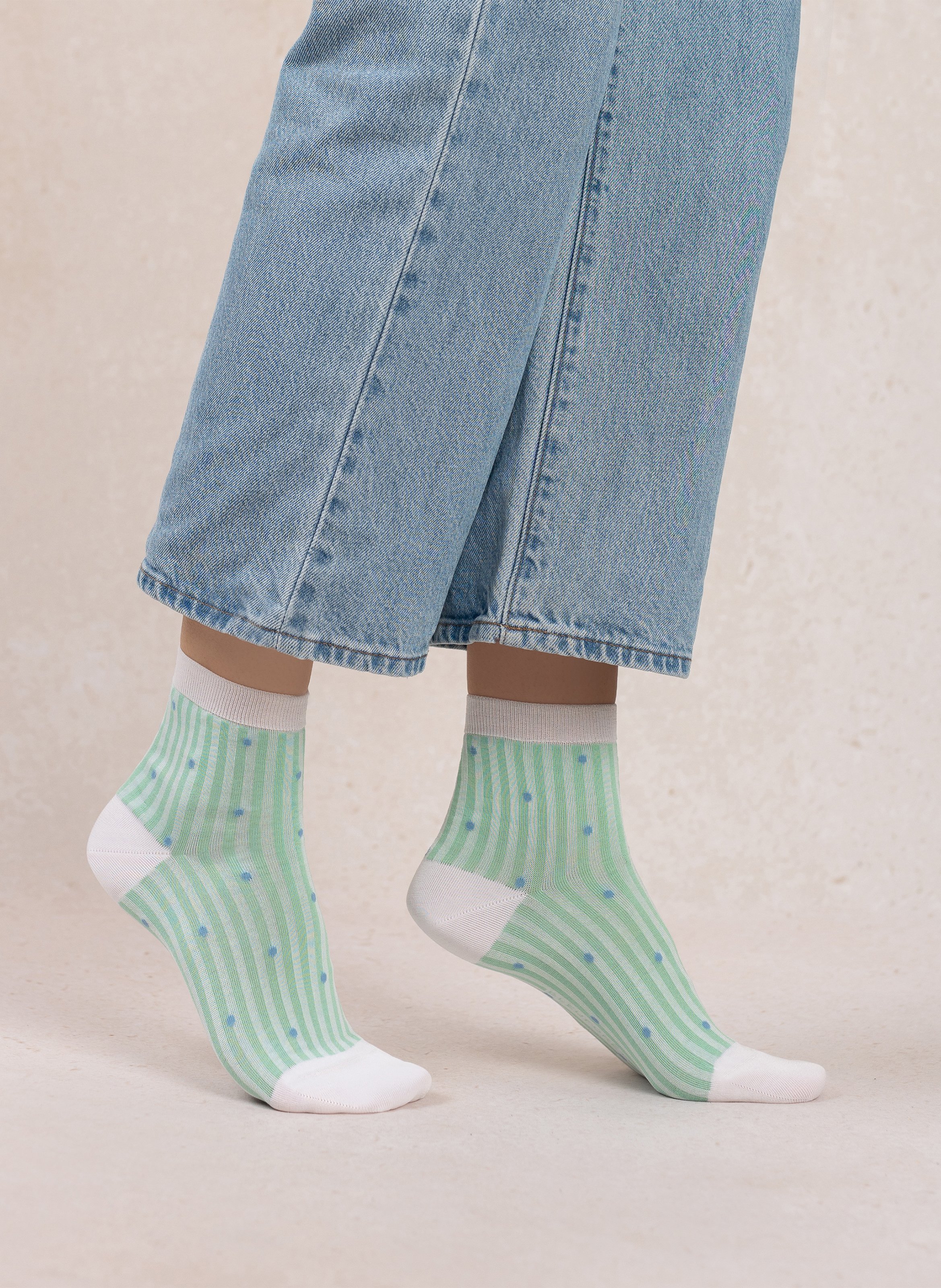 Striped blended cotton socks BLEUFORET Green