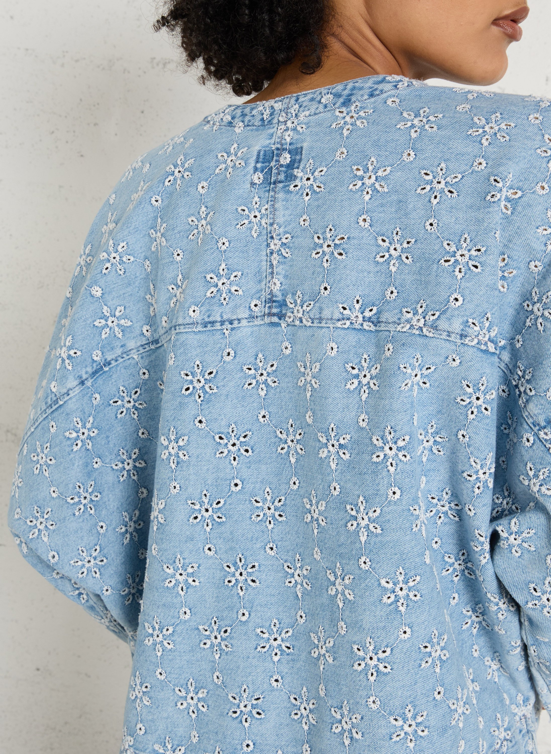 Round neck denim jacket BELLEROSE Blue