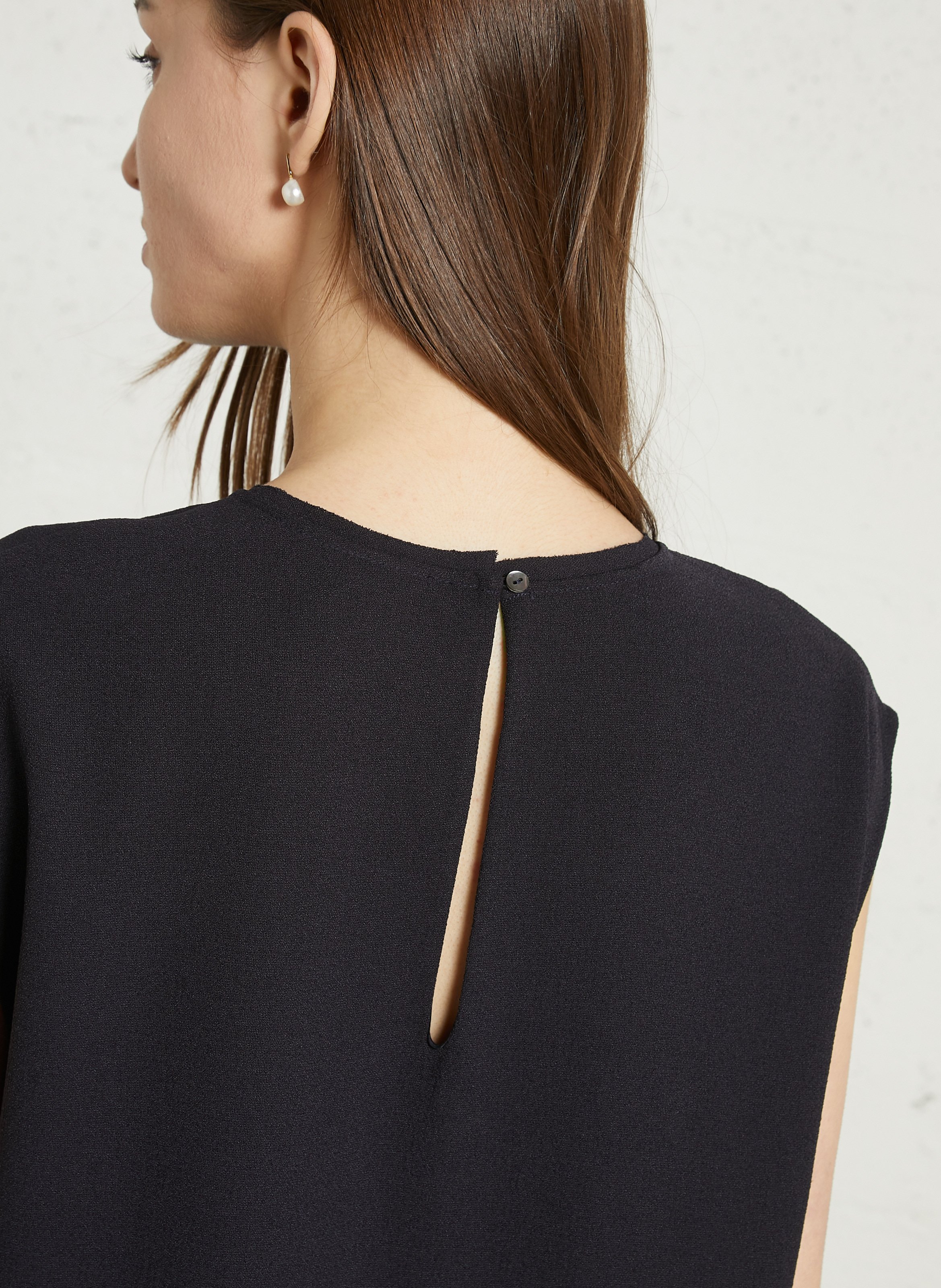 Top court col rond sans manches uni  HARTFORD Bleu