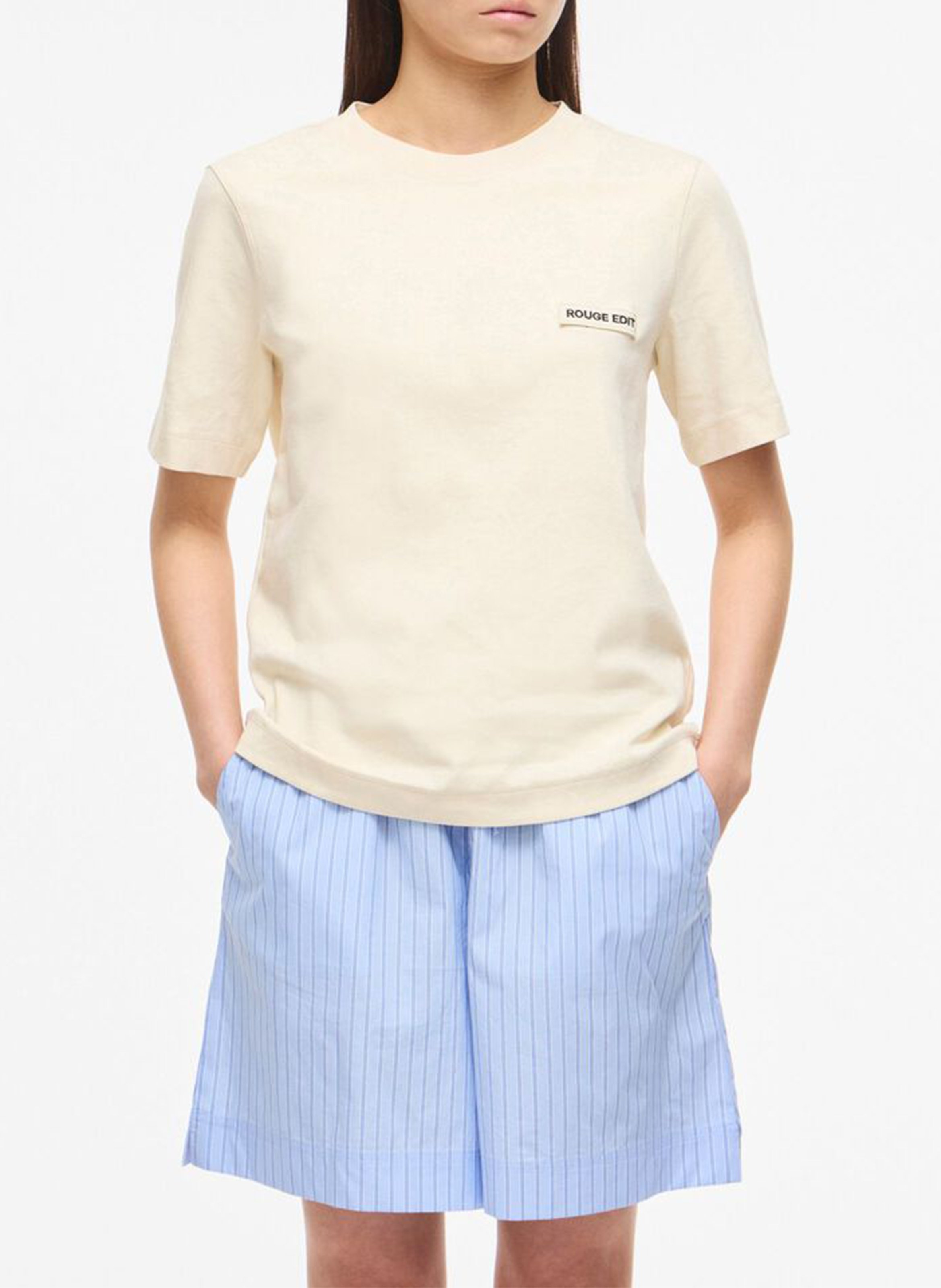 Straight round neck organic cotton t-shirt ROUGE EDIT