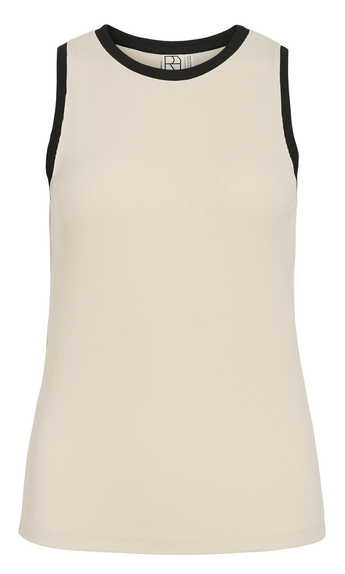 Round-neck straight knit top ROUGE EDIT Beige