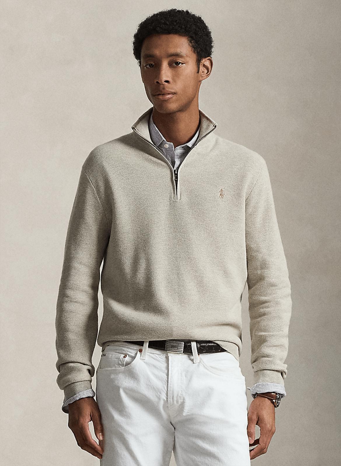 Gerade geschnittener Baumwollpullover mit Stehkragen POLO RALPH LAUREN