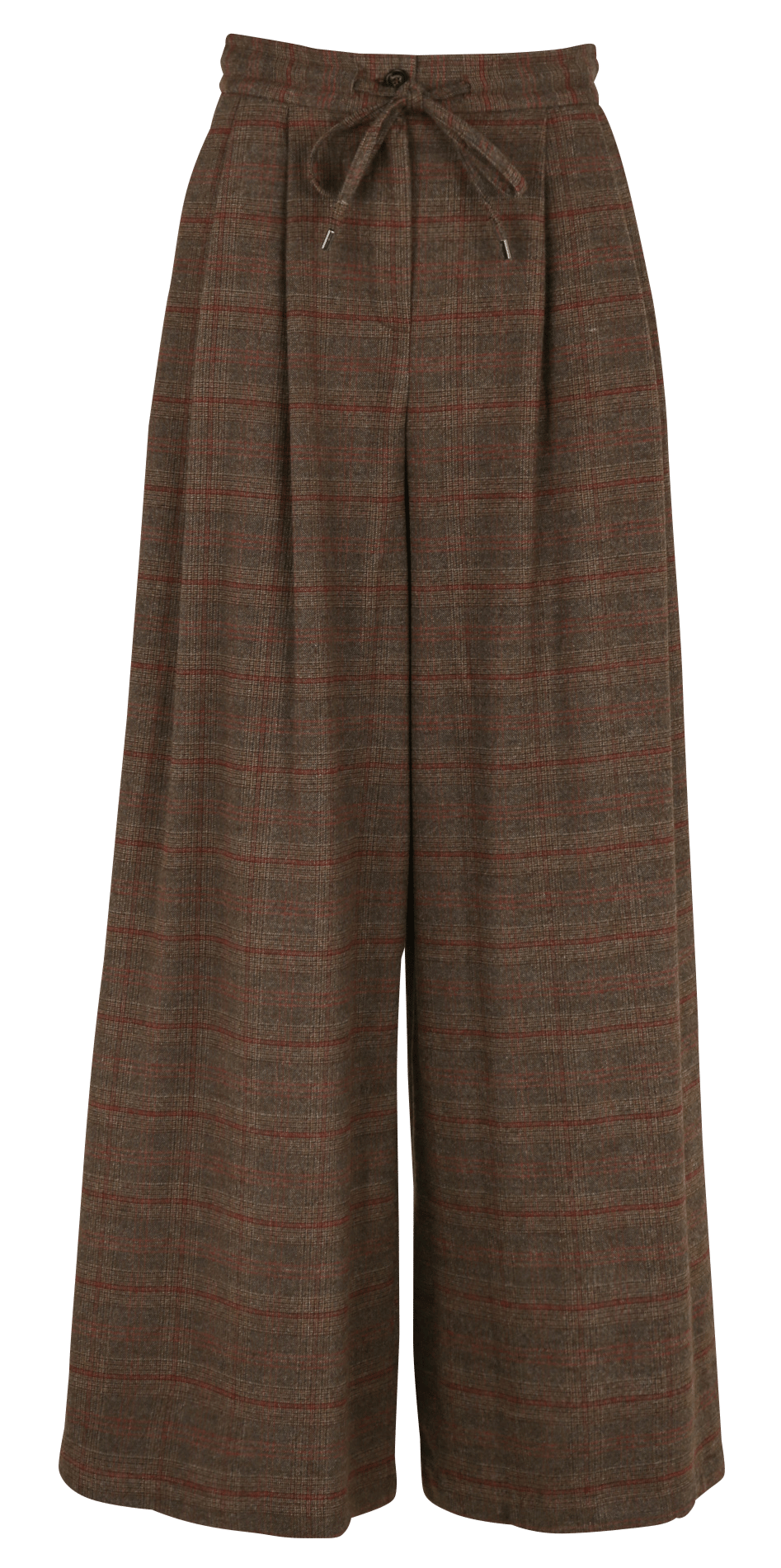 Wide-leg checked pants LA FEE MARABOUTEE Brown