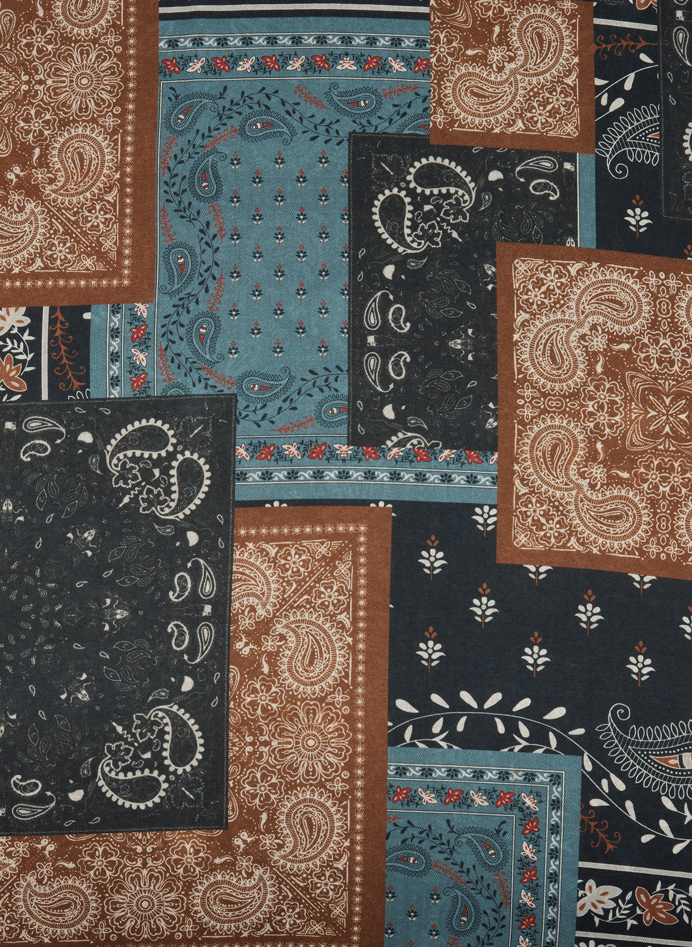 Printed cashmere scarf SAISON 1865 Blue