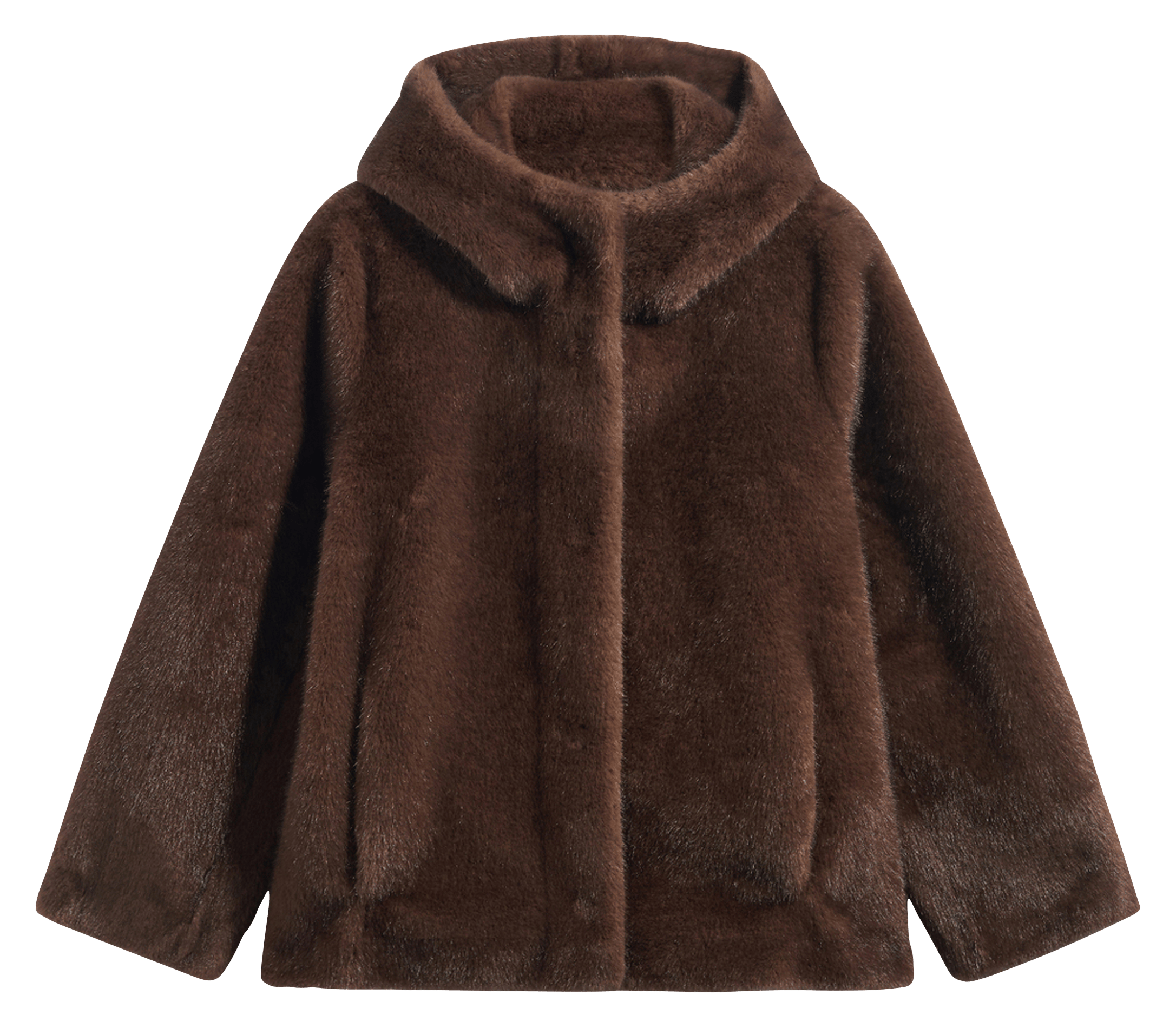 Straight coat with hood GERARD DAREL Brown