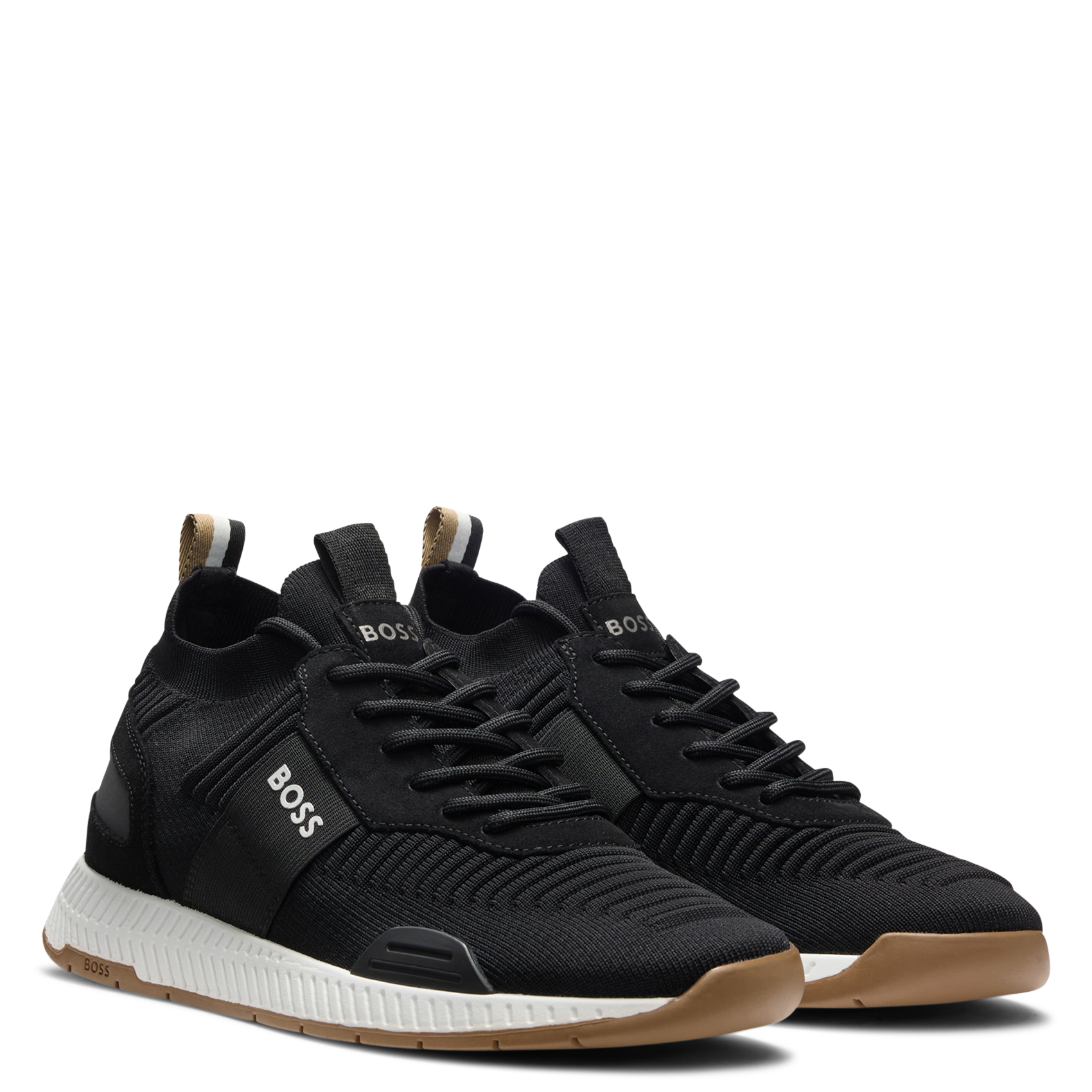 Low-top lace-up sneakers BOSS Black