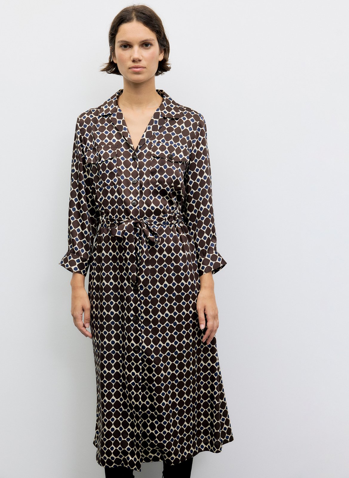 Robe midi imprimée GERARD DAREL Marron