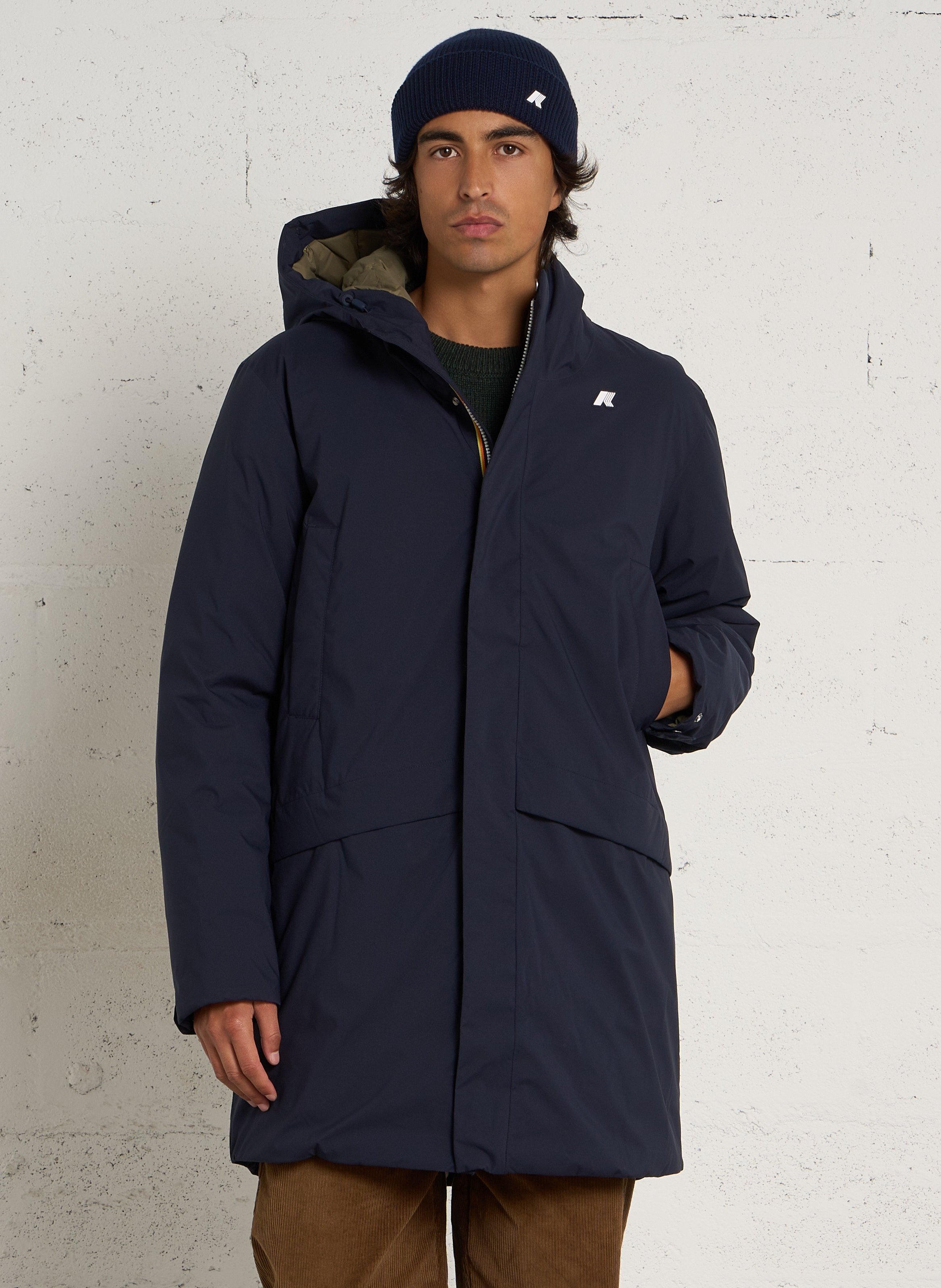 Unifarbene Daunenjacke mit Kapuze K-WAY Blau