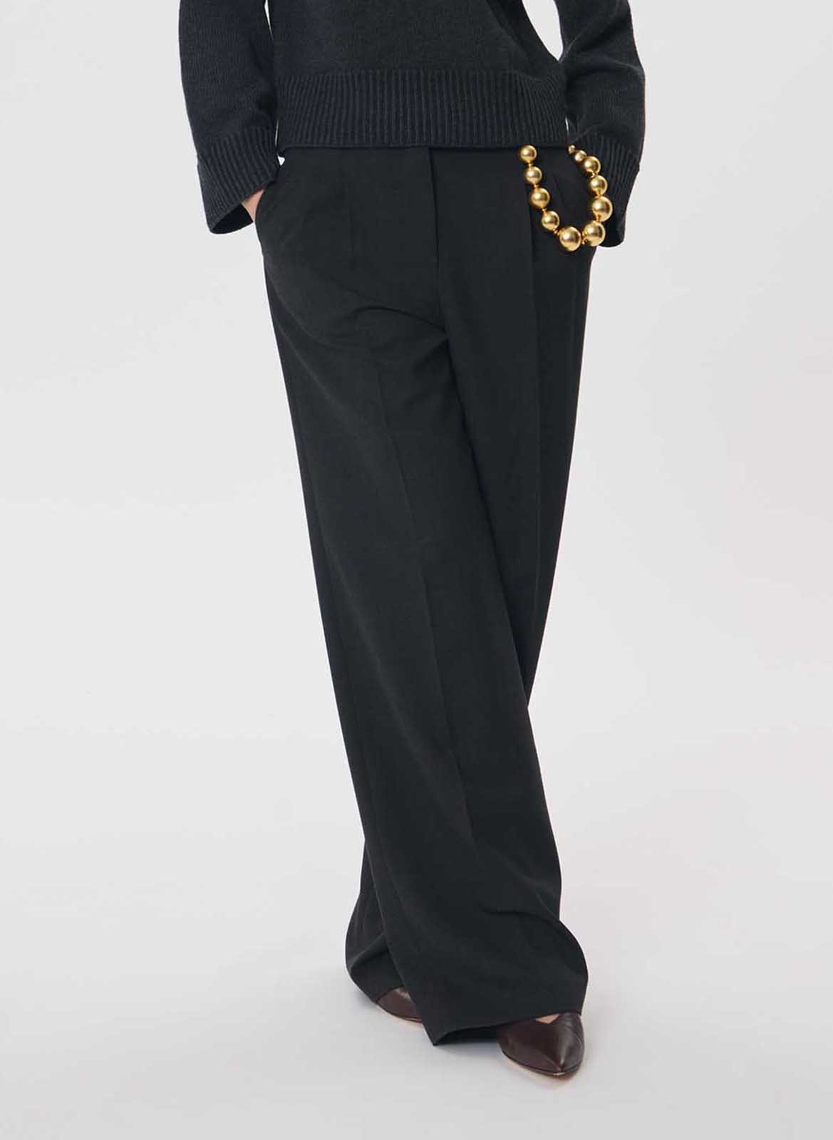 Pantalon large taille haute TARA JARMON Gris