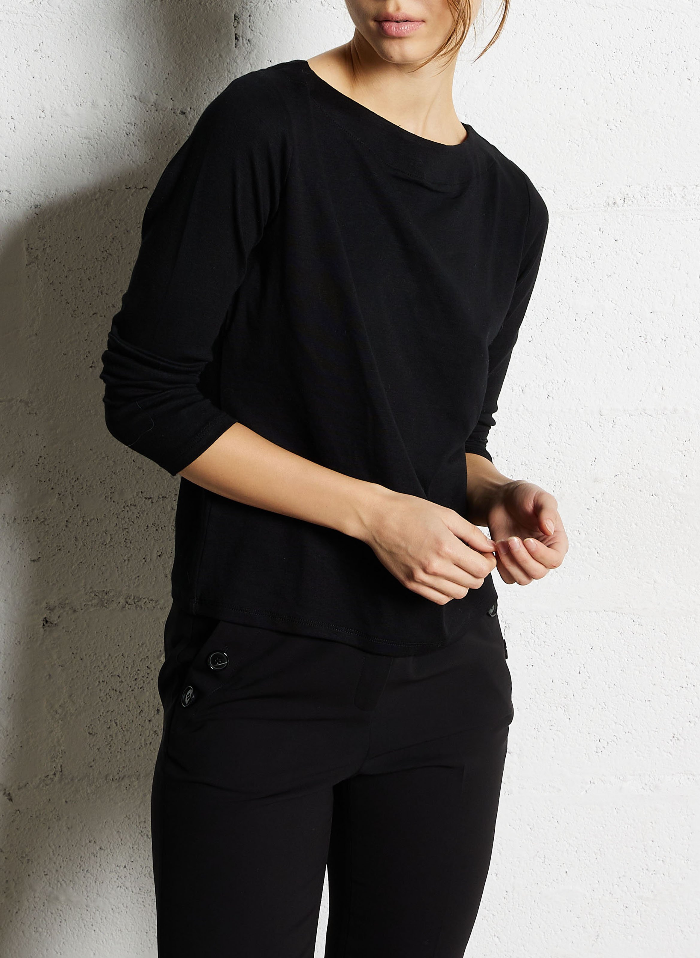 Straight-cut round-neck T-shirt MAISON 123 Black
