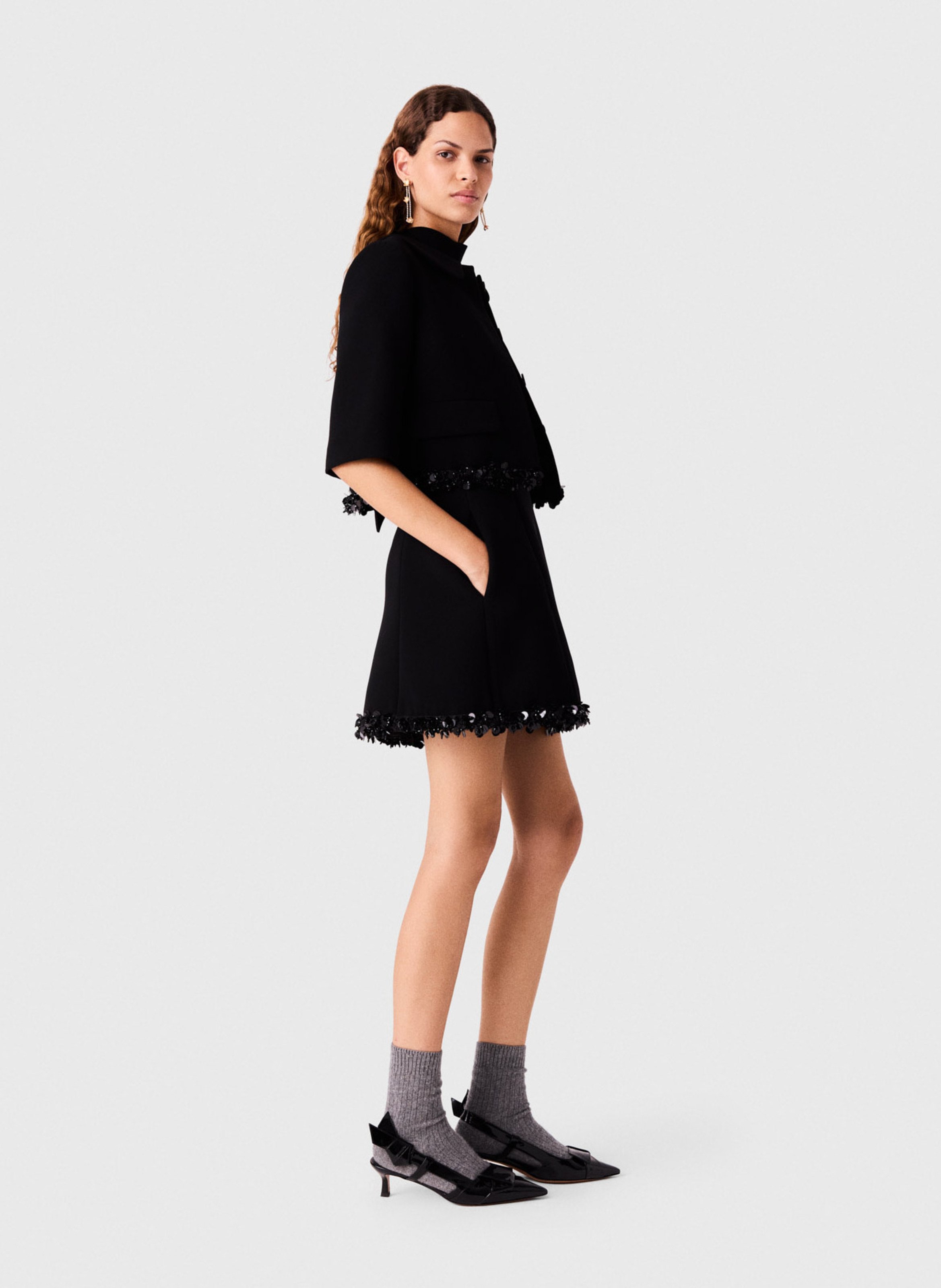 Veste courte boutonnée MAJE Noir