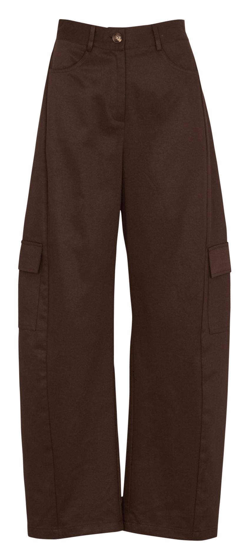 Cotton-blend barrel-leg trousers LA PETITE ETOILE Brown