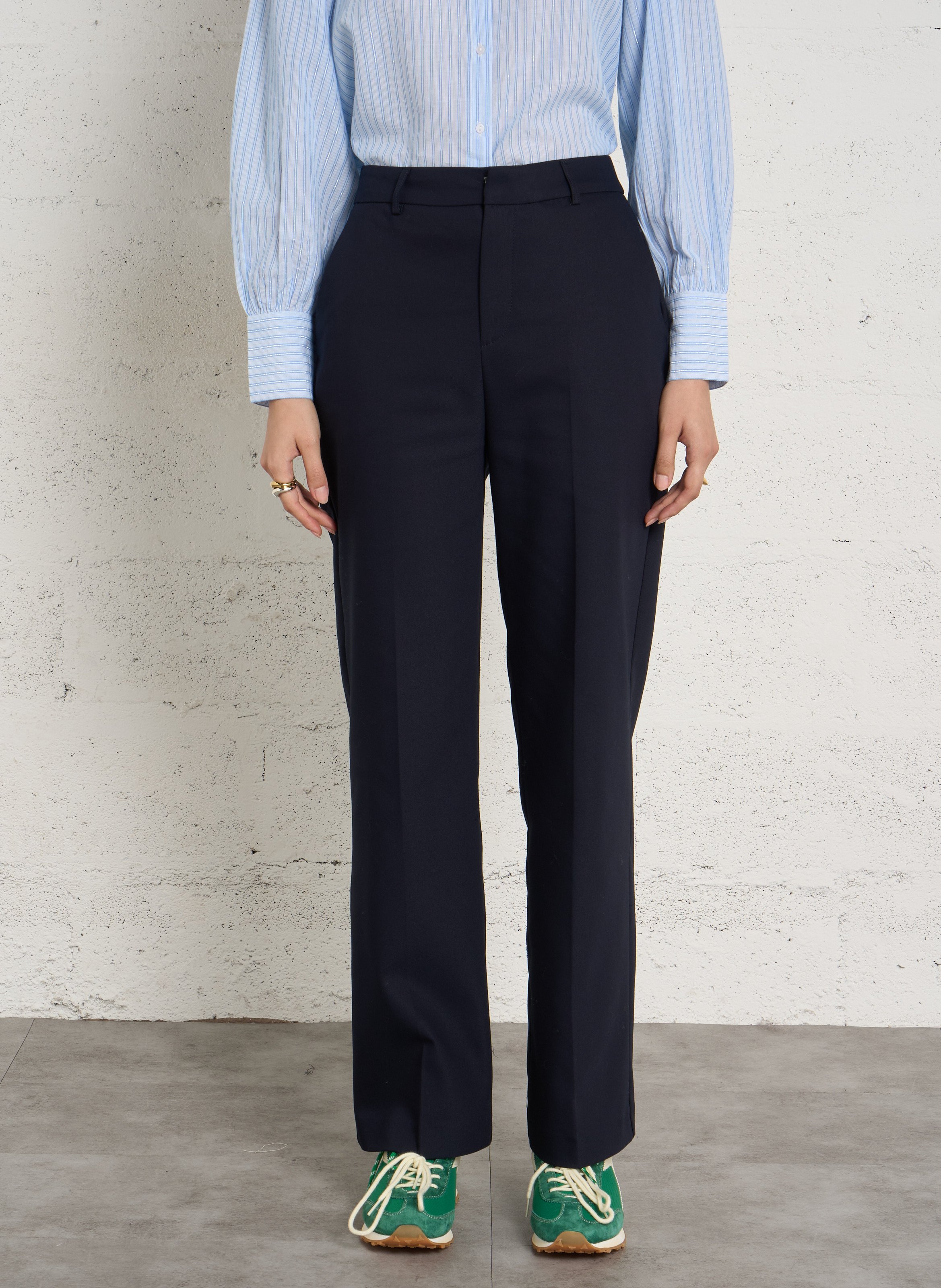 Pantalon droit en coton mélangé SUD EXPRESS Bleu