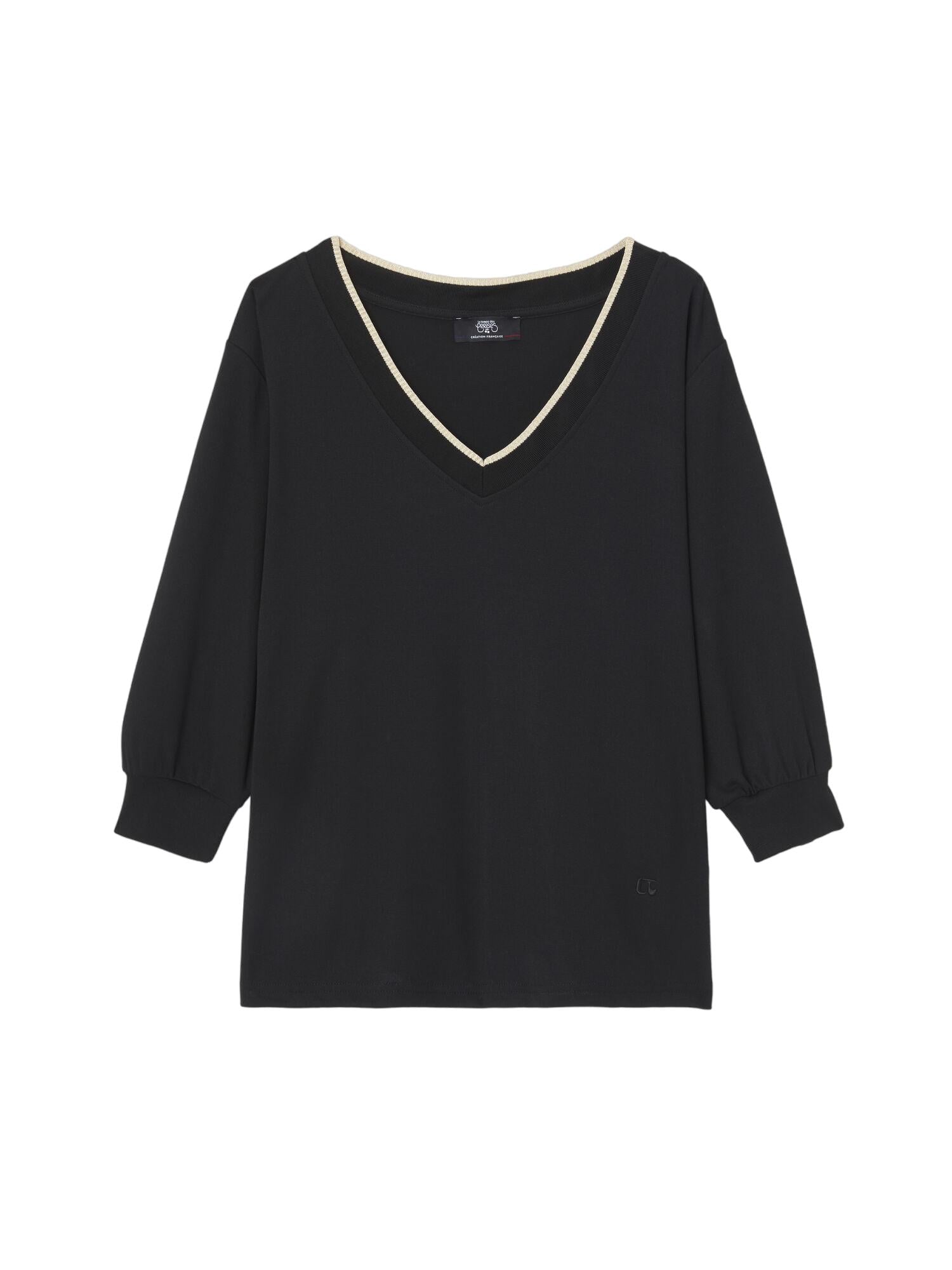 V-neck T-shirt LE TEMPS DES CERISES Black