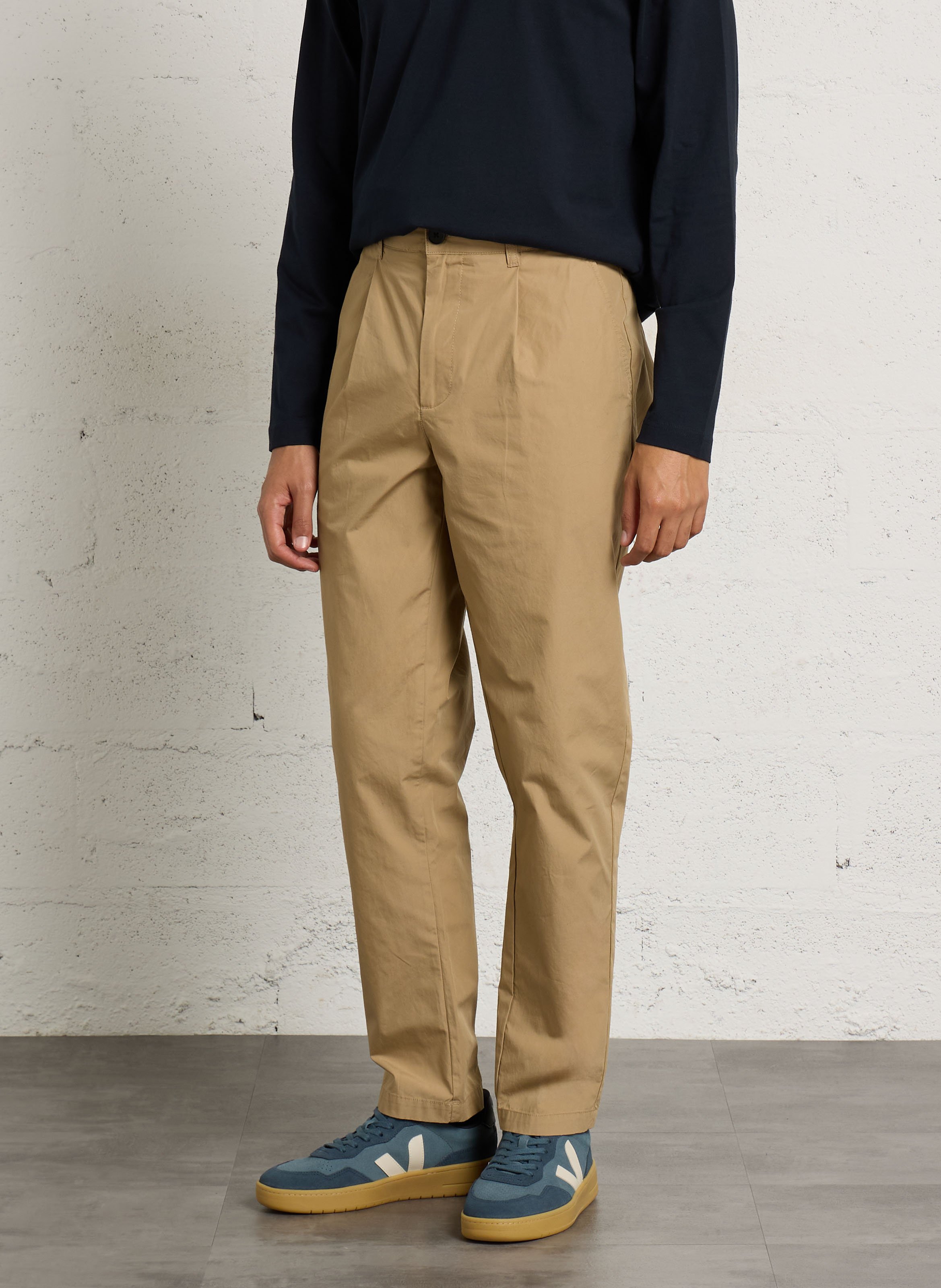 Rechte, katoenen broek MINIMUM Beige