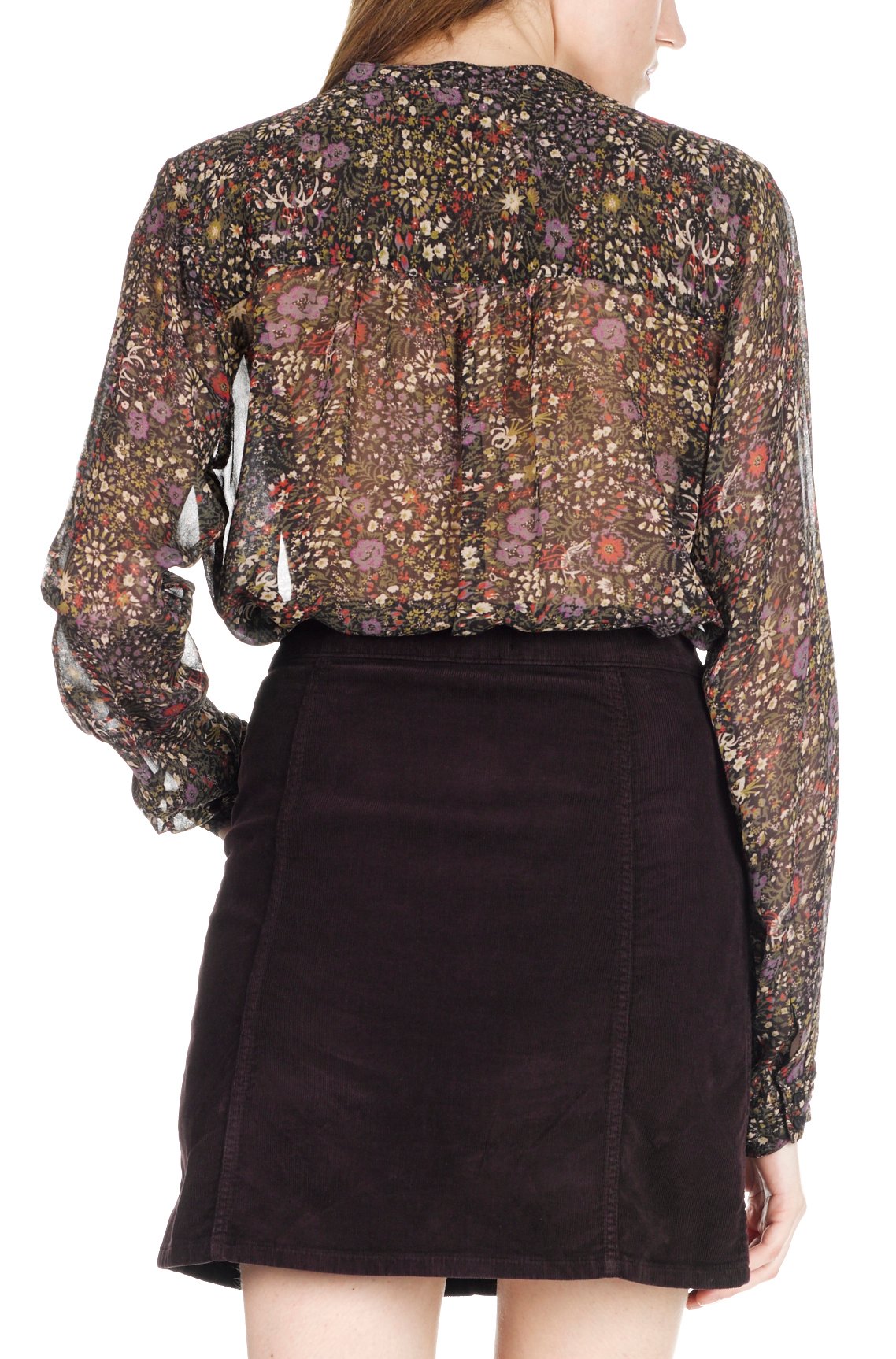 Shirt with pleated bib front SWILDENS Brown