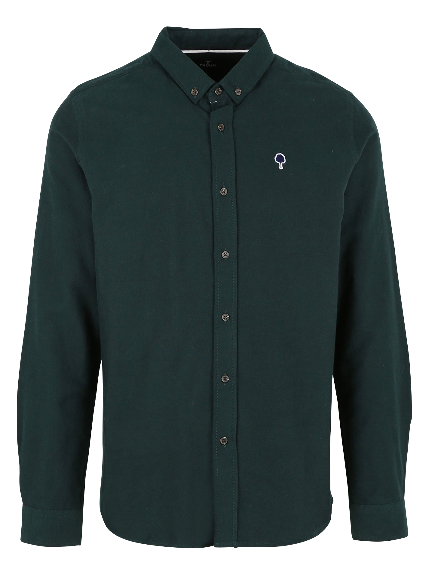 Chemise col américain en coton bio  FAGUO Vert
