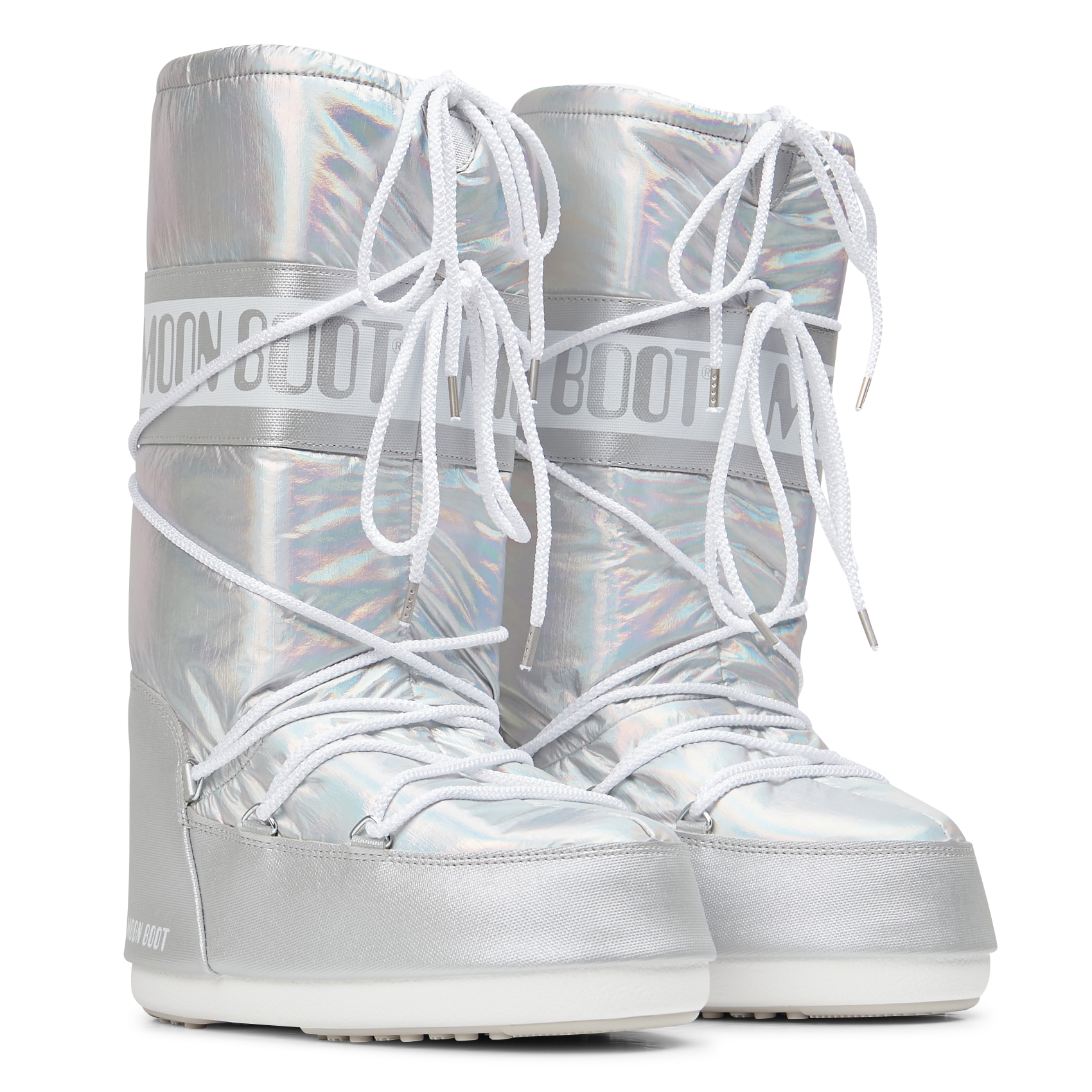 Glanzende Laarzen Met Print Silver Moon Boot - Dames | Place des Tendances