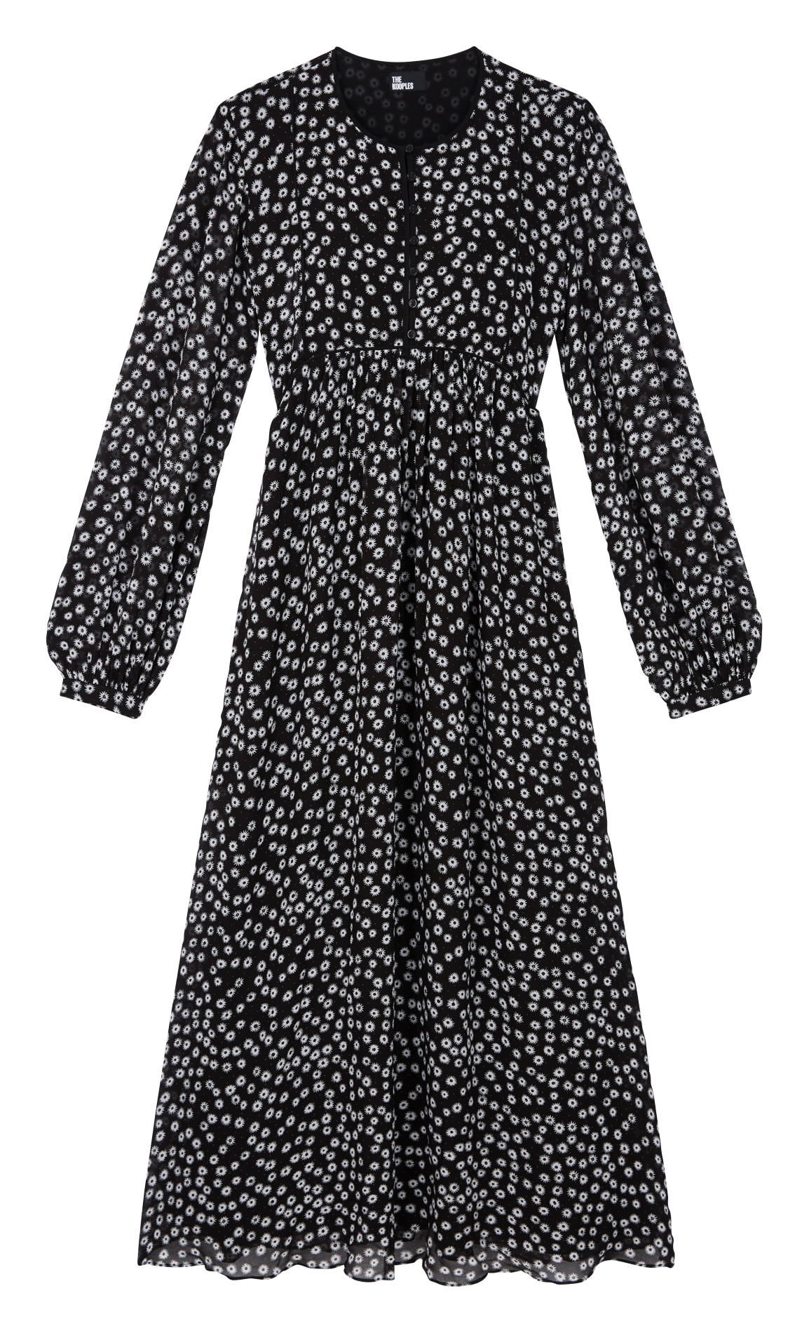 Lange jurk van viscose met print THE KOOPLES Zwart