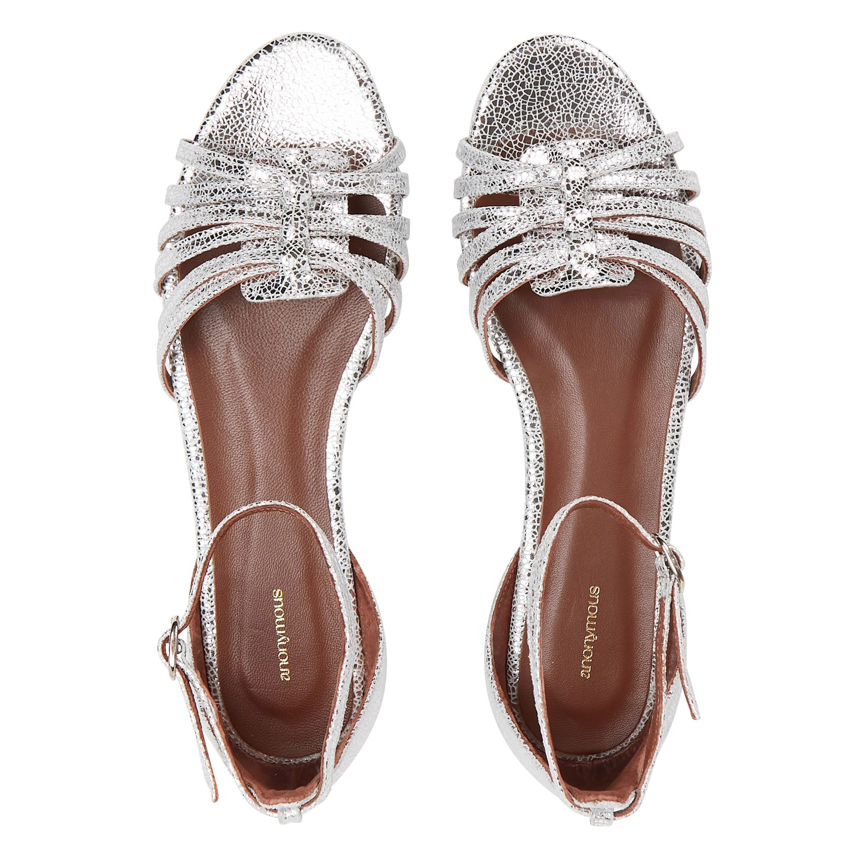 Platte, leren sandalen ANONYMOUS COPENHAGEN Zilver