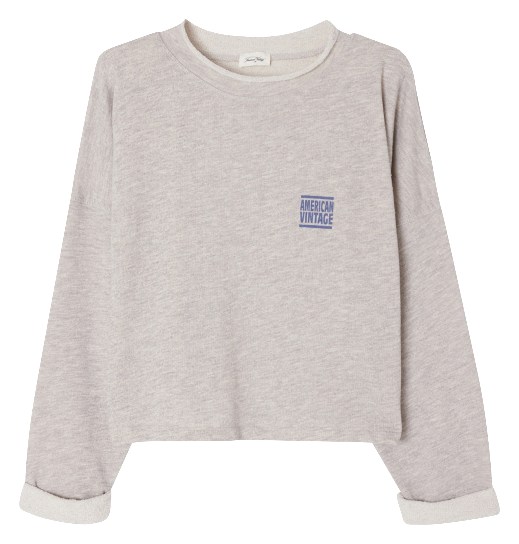 Rundhals-Sweatshirt aus Baumwoll-Mix AMERICAN VINTAGE Grau