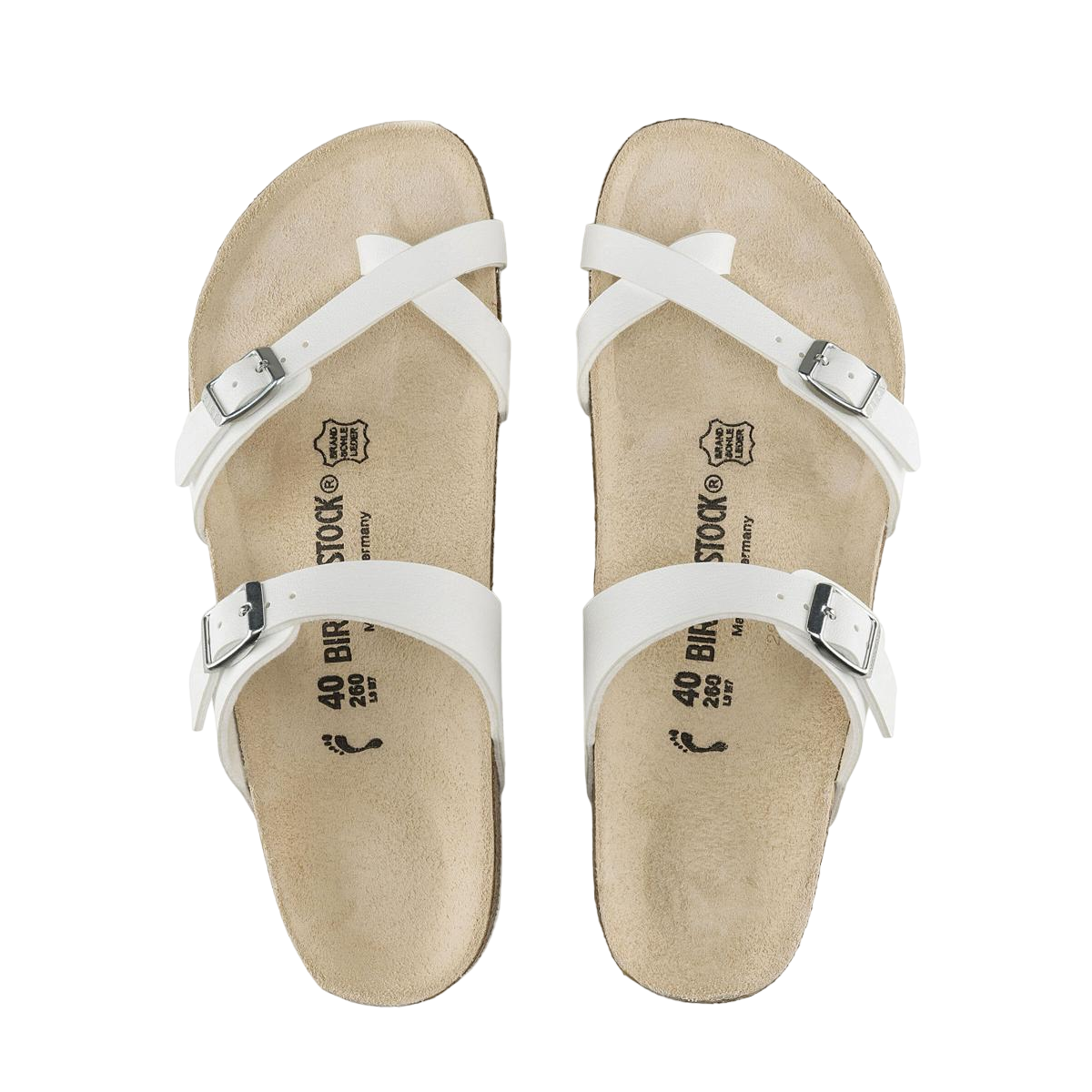 Faux leather sandals BIRKENSTOCK White