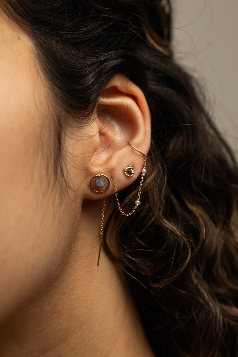 Céleste chain ear jewel YAY White