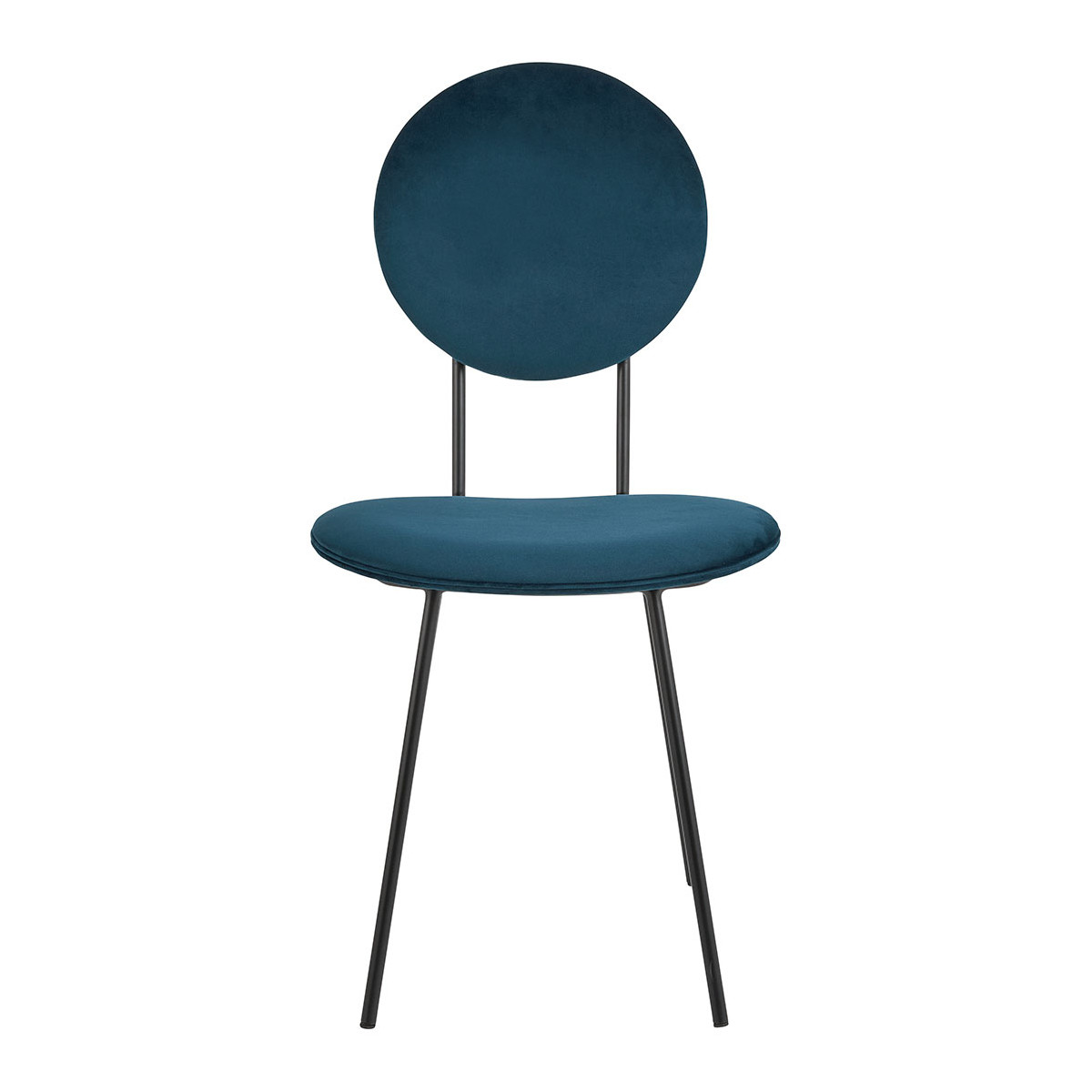 Chaise colette en velours et métal BLANC D'IVOIRE Bleu