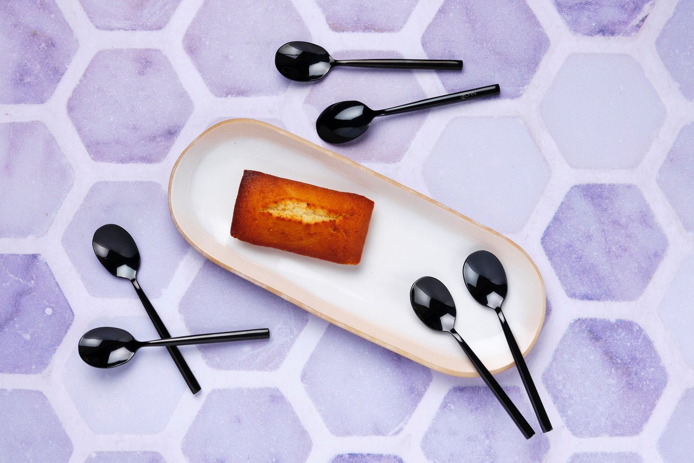 Set of 6 Nils teaspoons - silver BJORN Black