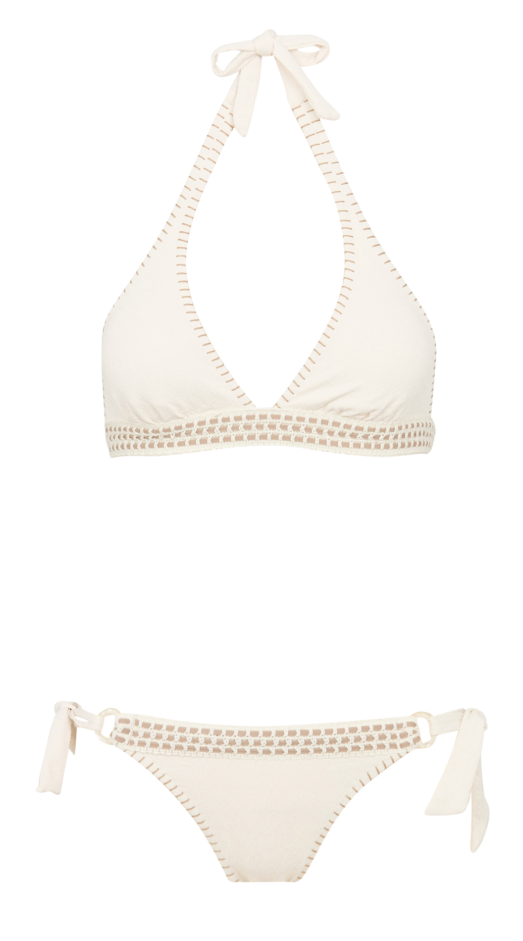 Embroidered two-piece swimsuit BANANA MOON Beige
