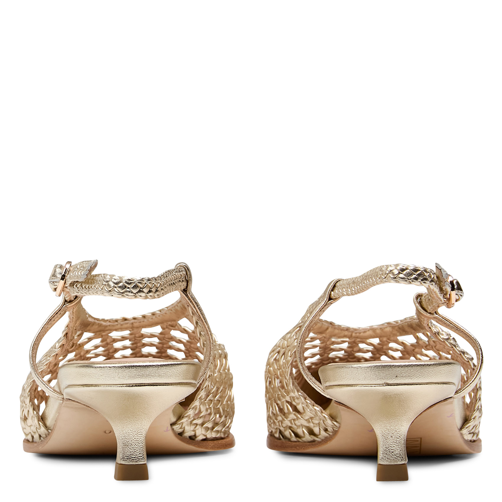 Slingbacks cuir tressées MI/MAI Doré