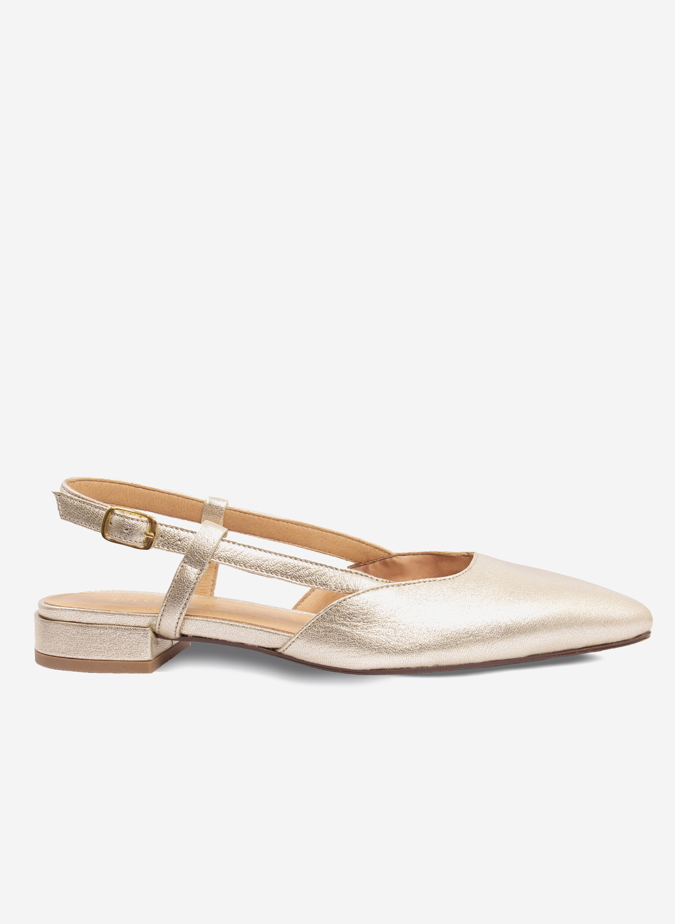 Metallic leather Elise slingback JULES & JENN Golden