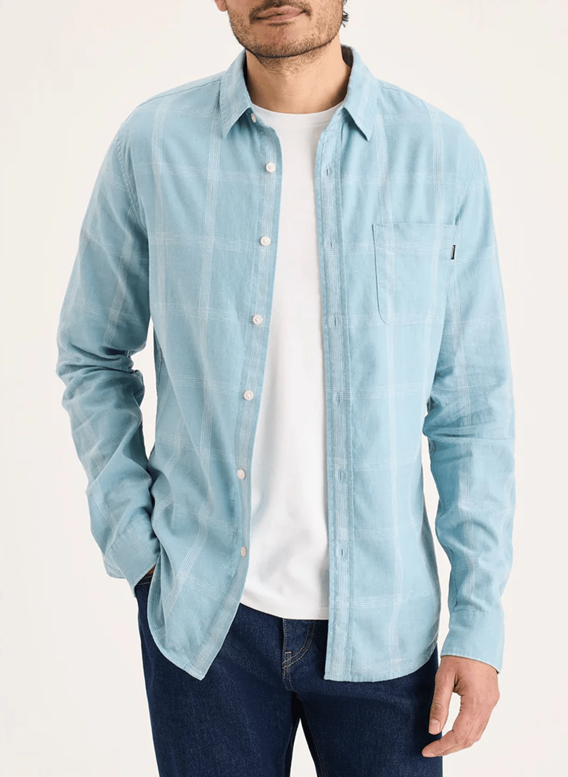 Chemise slim en lin mélangé DOCKERS Bleu