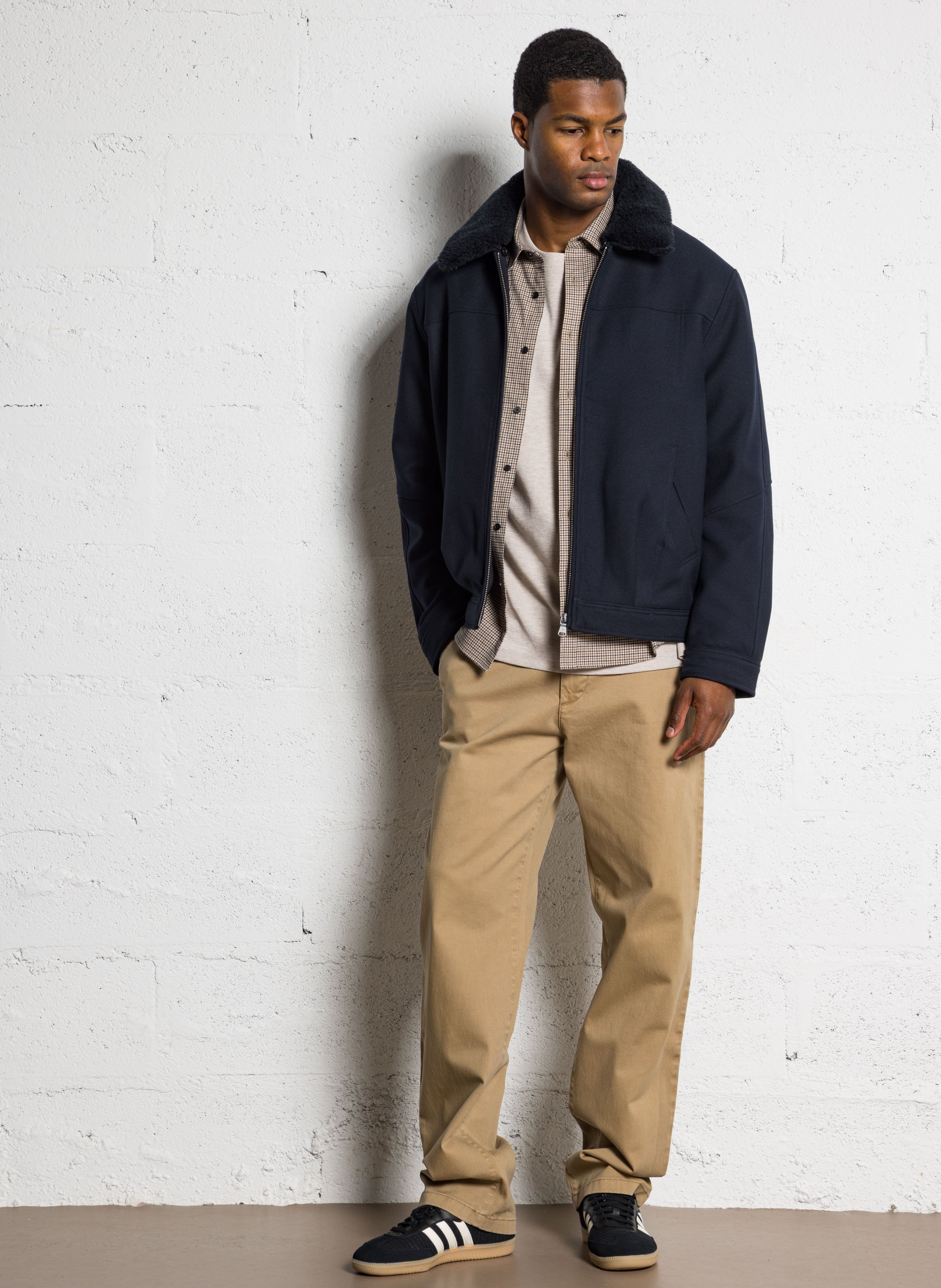 Short bomber jacket with removable collar IKKS Blue