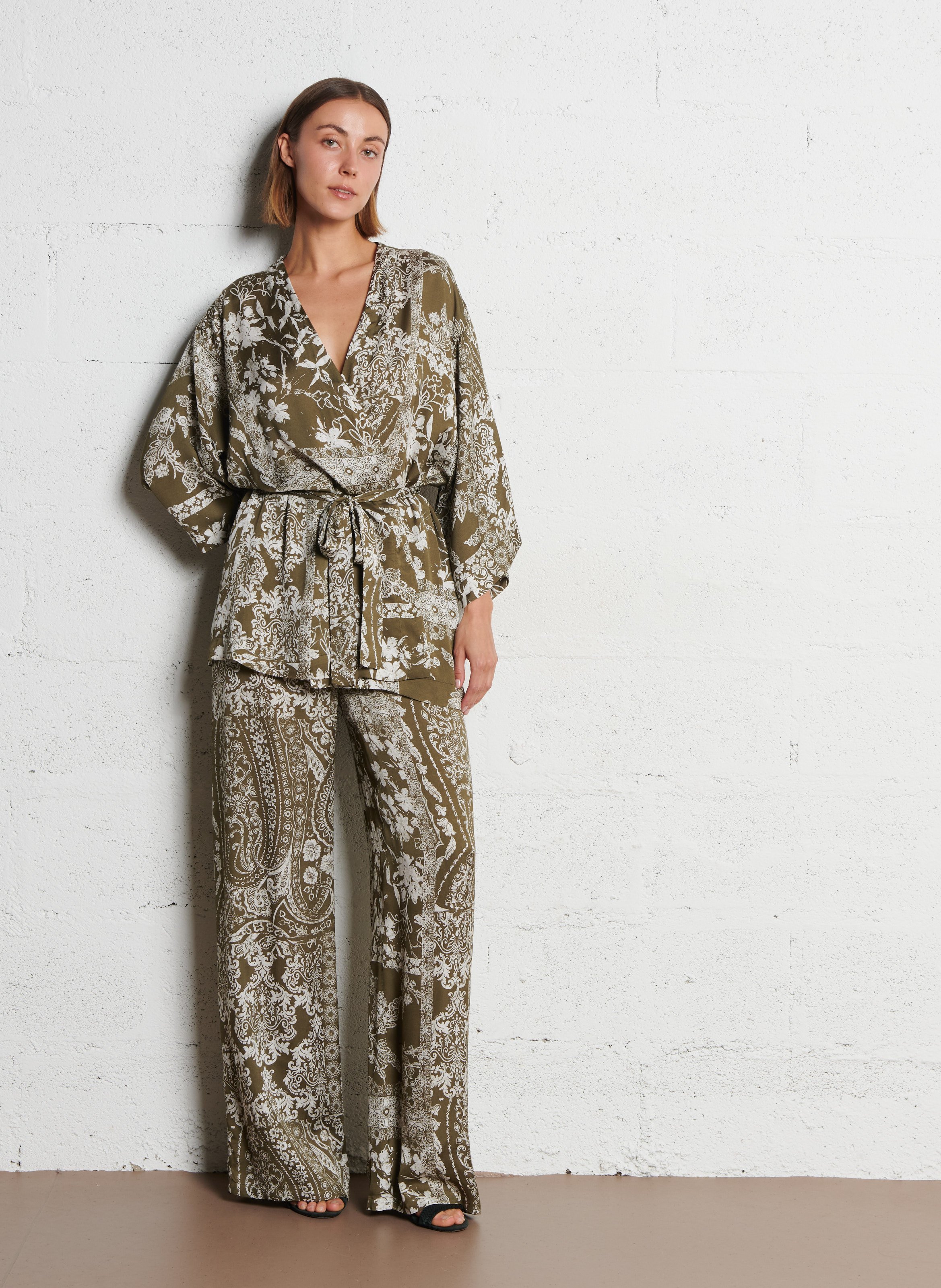 Azawood - Weite Hose mit hohem Bund IKKS Khaki