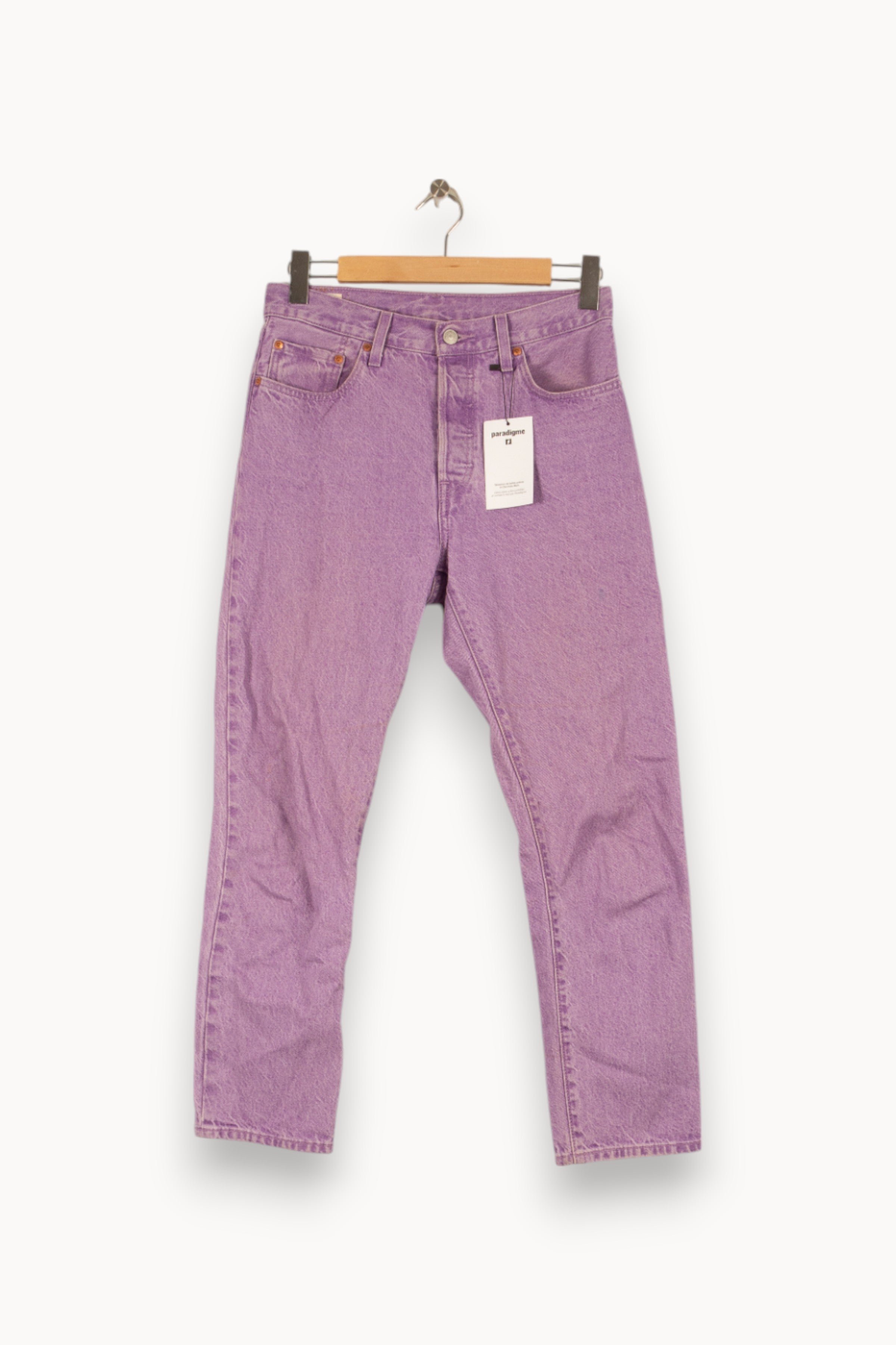 Cropped slim jeans with studs LEVI'S - Seconde main Purple