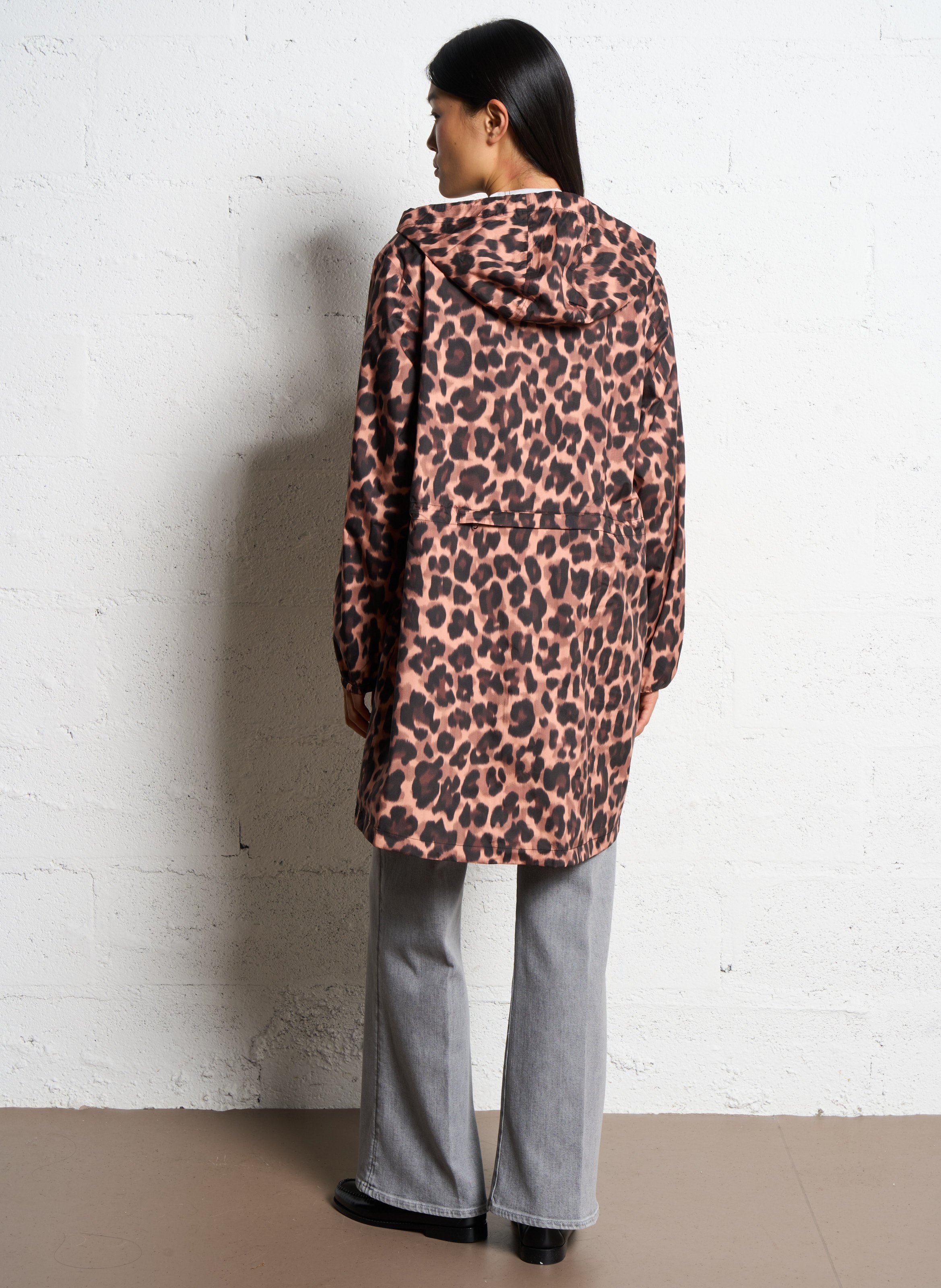 Imperméable à capuche imprimé FLOTTE Marron