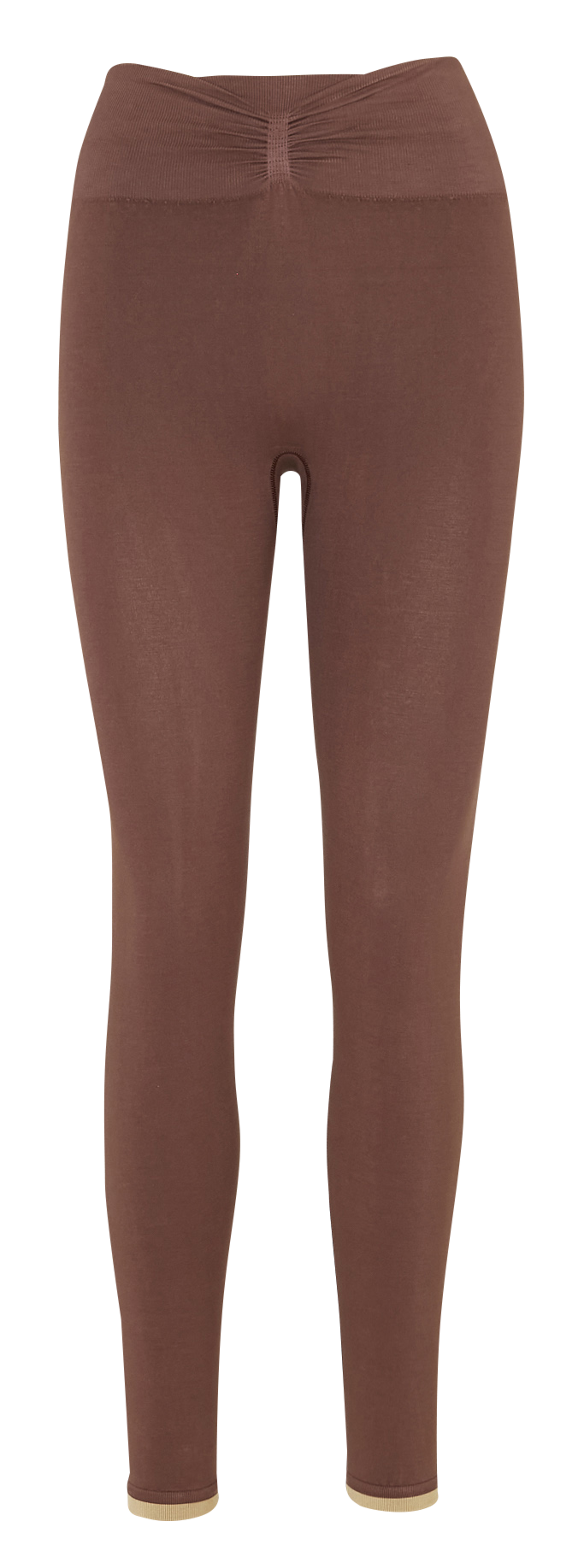 Legging stretch uni effet push-up YOGA SEARCHER Marron