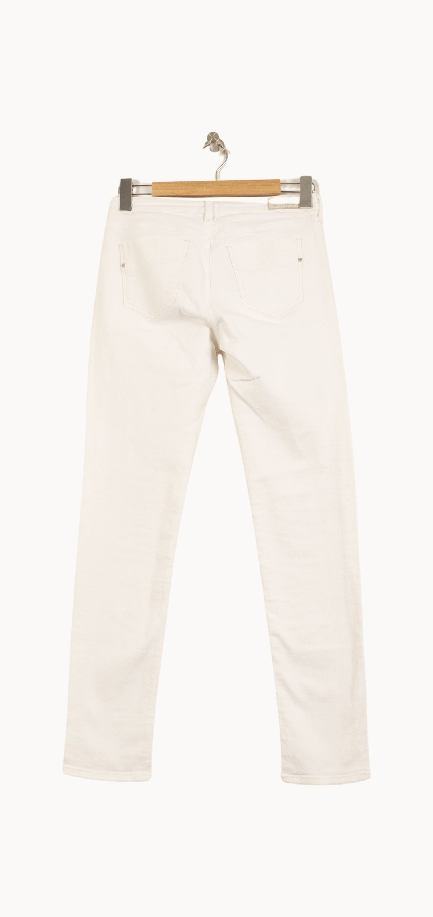 Cropped slim jeans with studs COMPTOIR DES COTONNIERS - Seconde main White