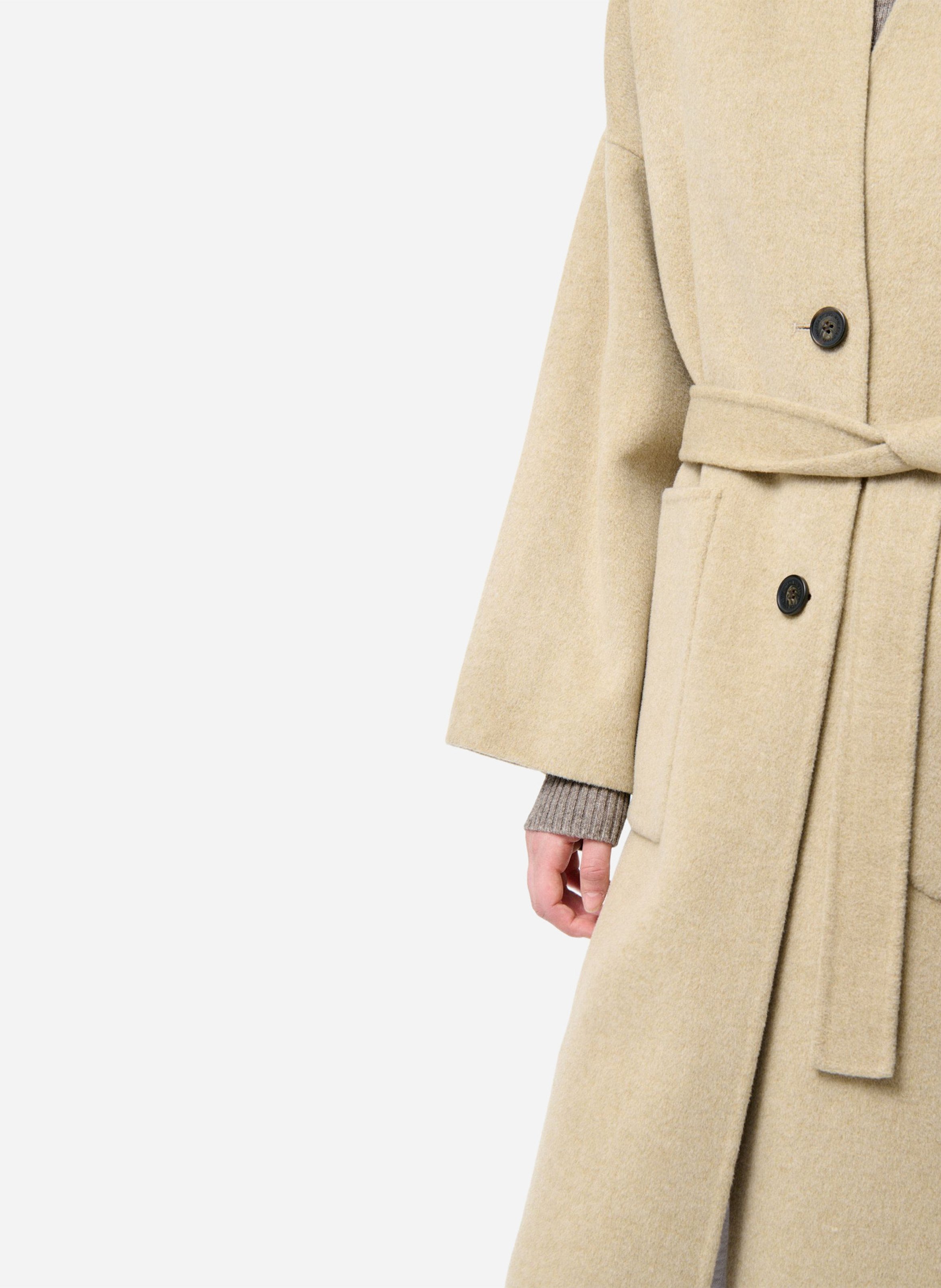 Manteau col V en laine mélangée VANESSA BRUNO Beige