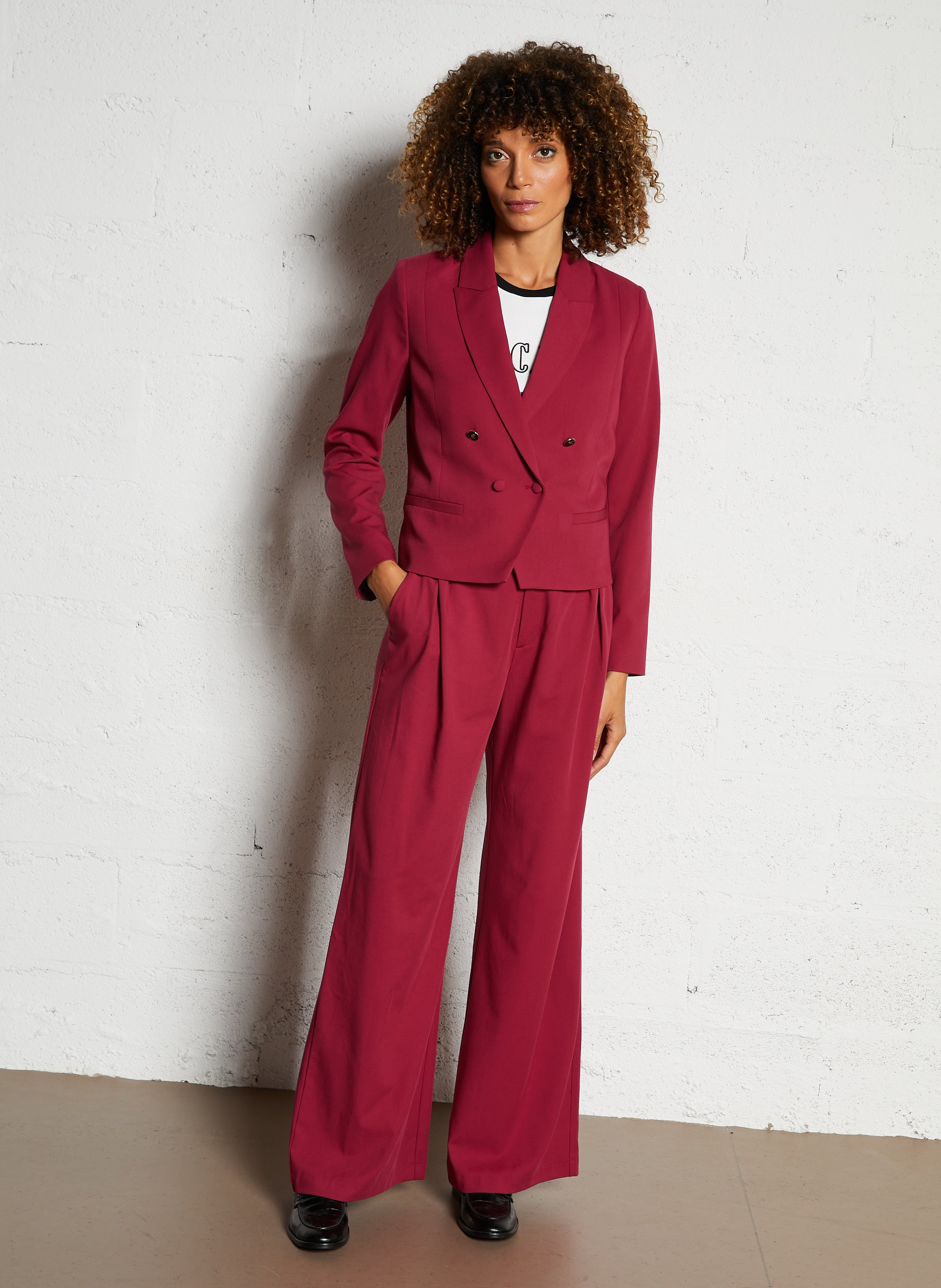 Abito corto collo classico con bottoni in cotone I CODE Bianco