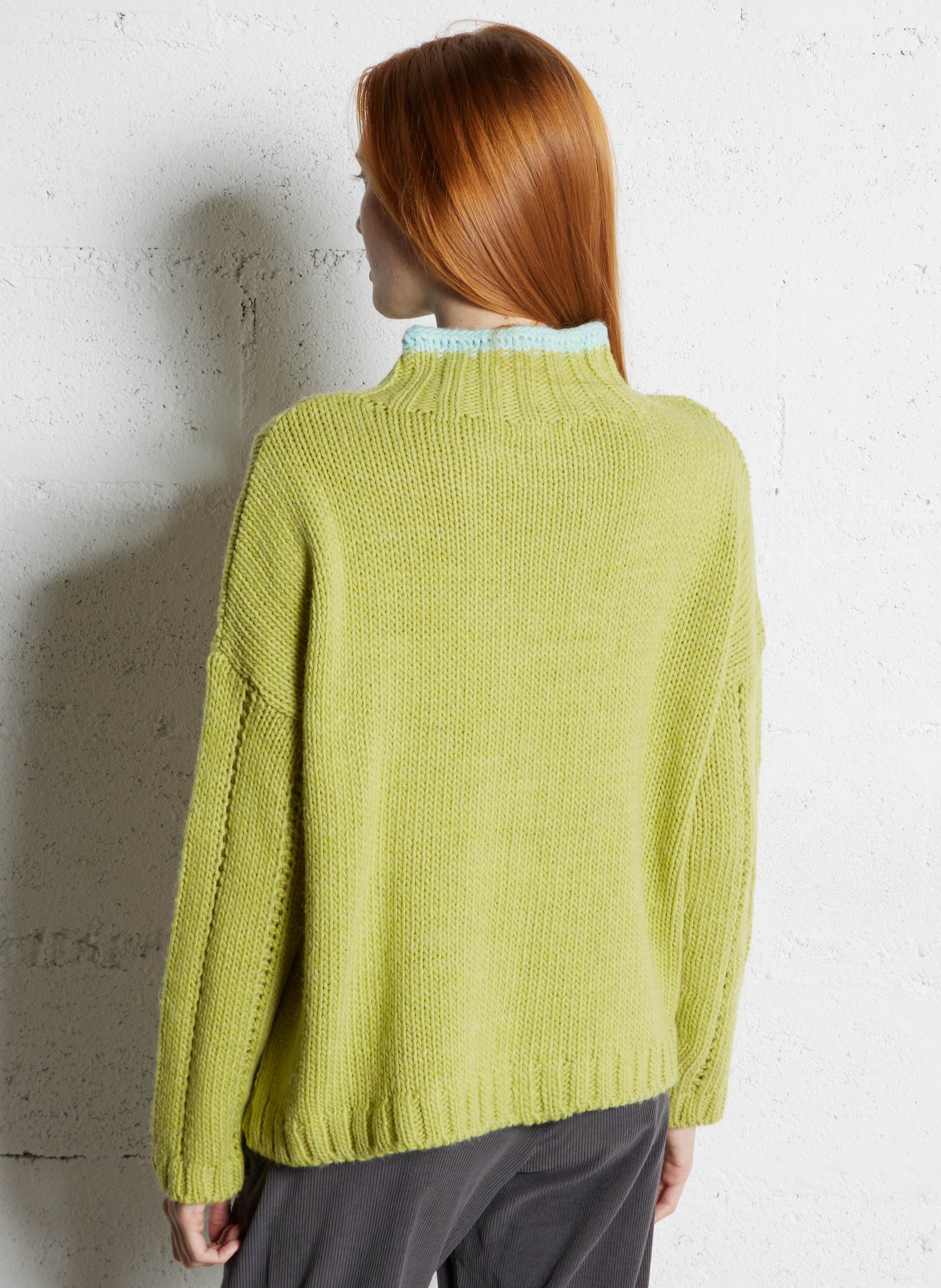 Pull oversize col montant  DR BLOOM Vert