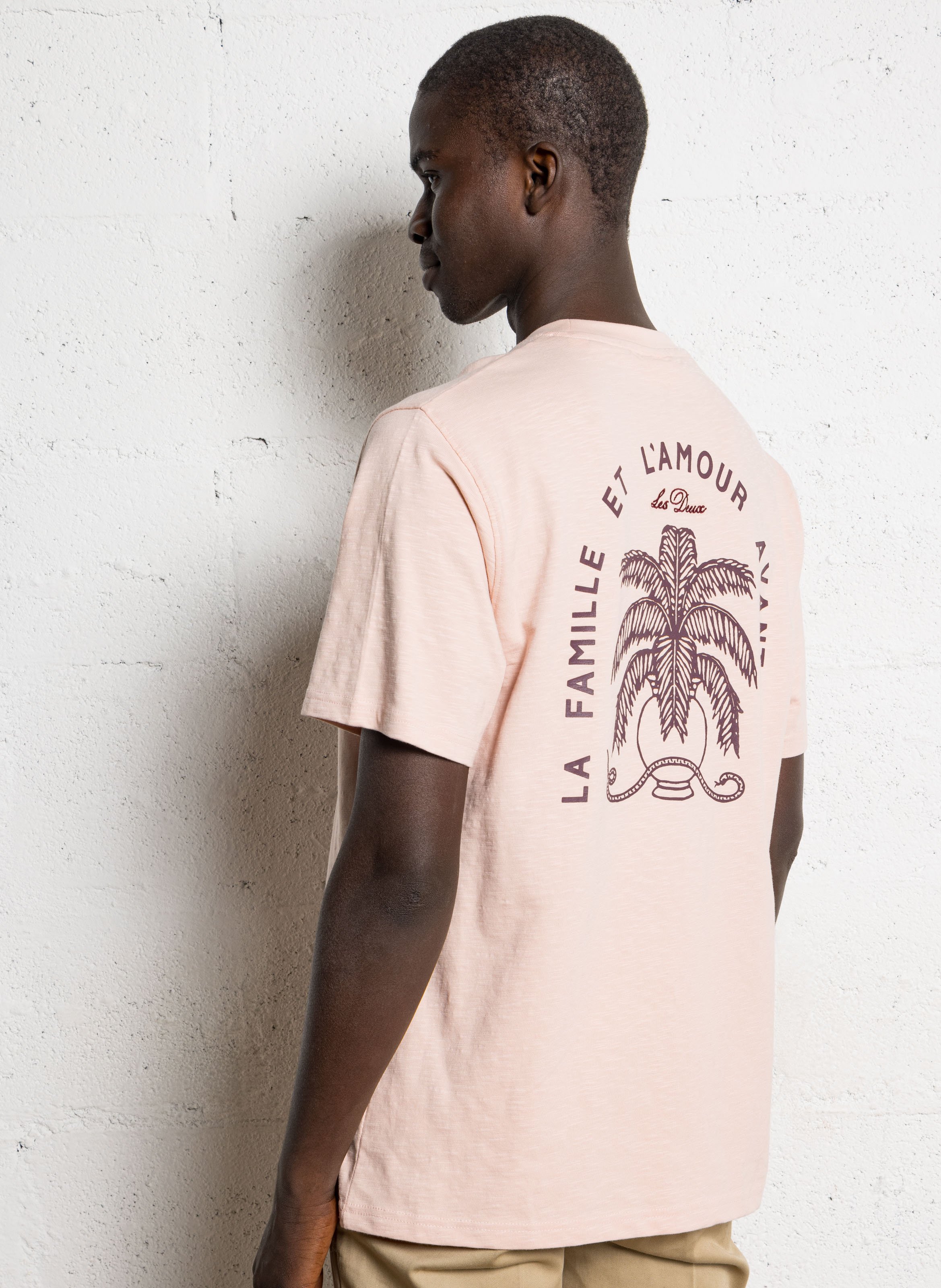 T-shirt van biokatoen met ronde hals LES DEUX Roze