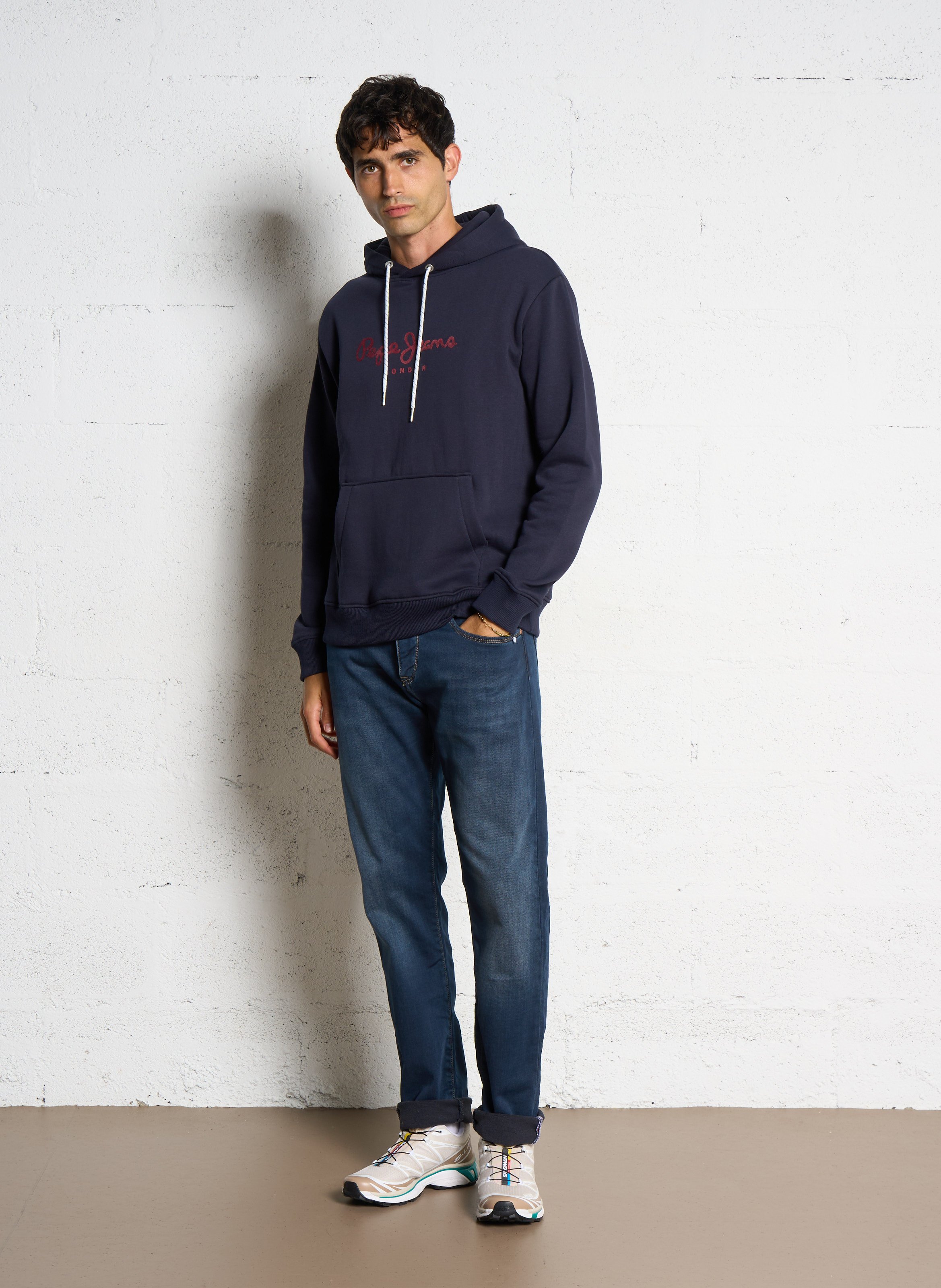 Cotton-blend straight jeans LE TEMPS DES CERISES Blue