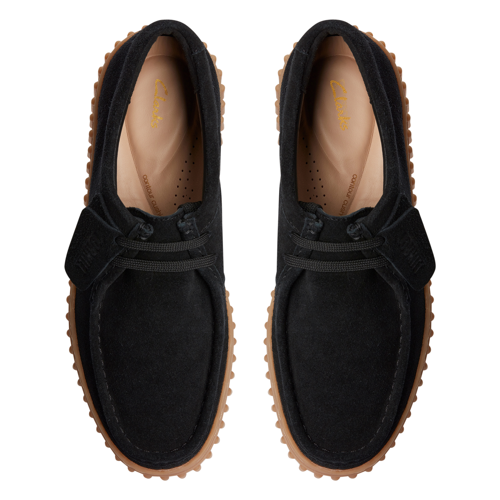 Derby's van veloursleer CLARKS Zwart