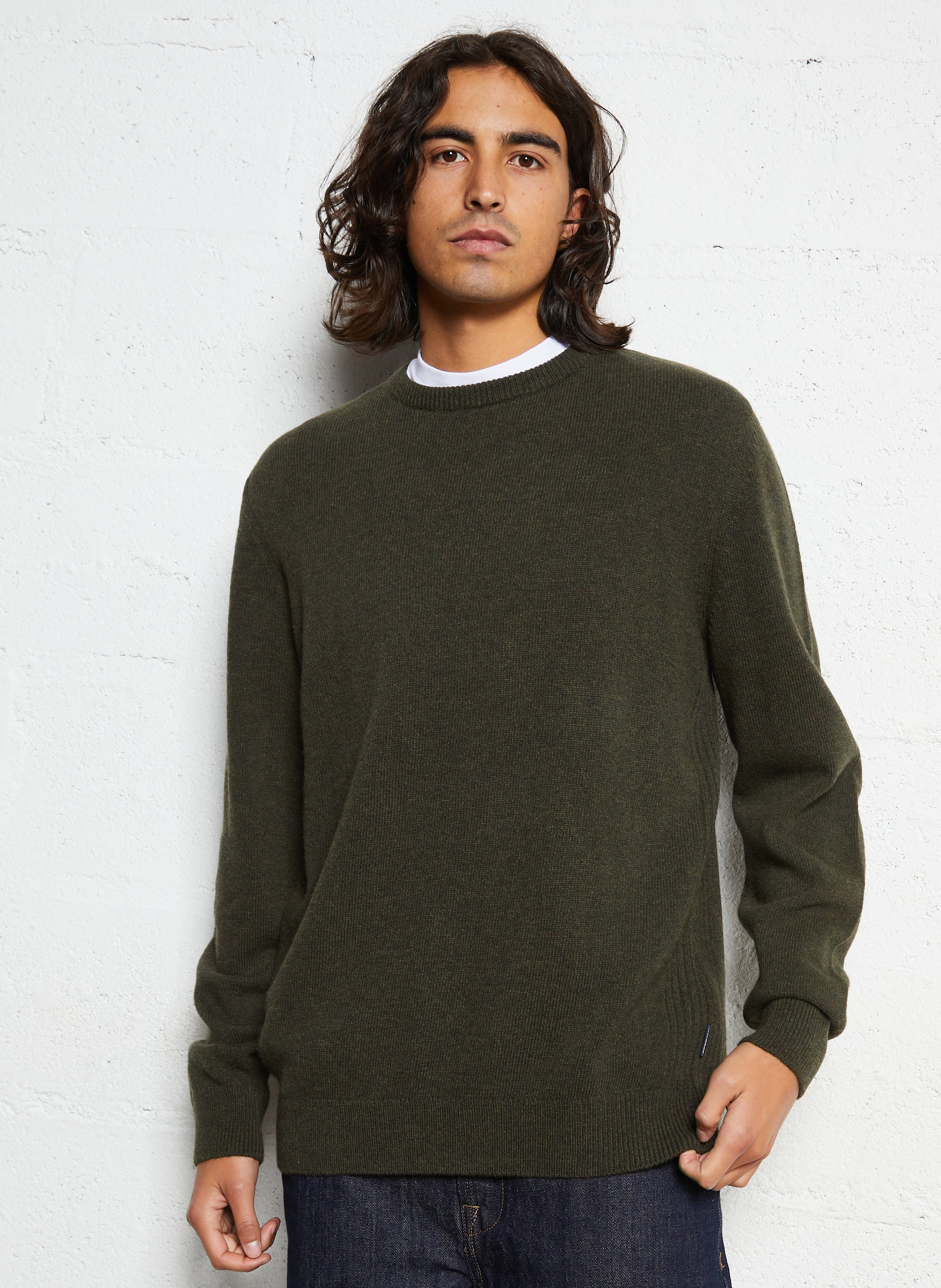 Rechte, wollen trui BARBOUR Kaki