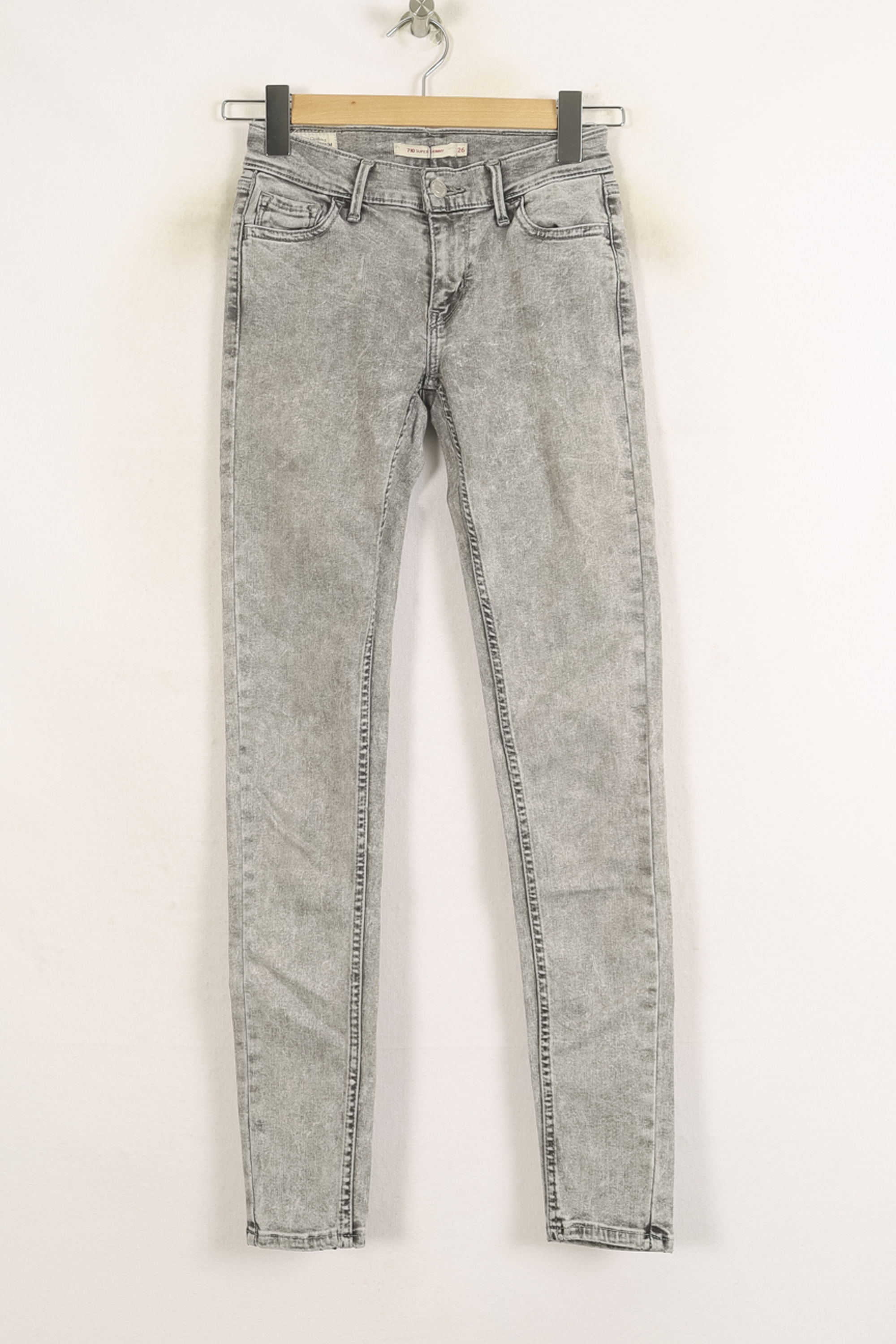 Cropped slim jeans with studs LEVI'S - Seconde main Grey