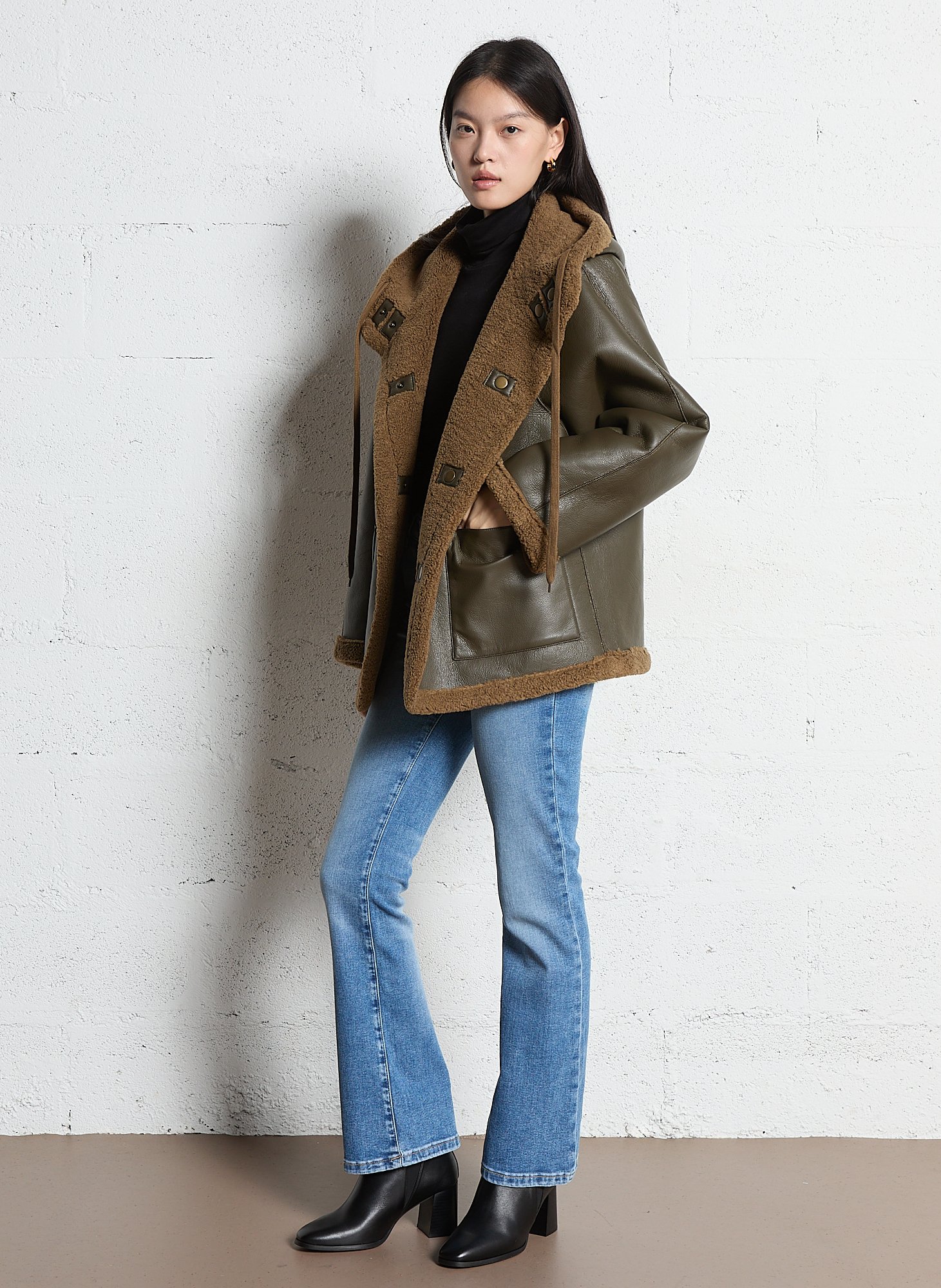 Blouson col montant  BENSIMON Kaki